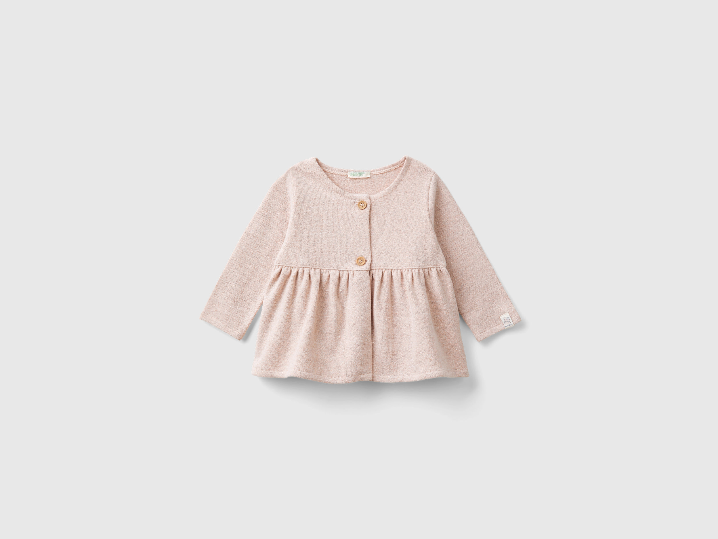 Benetton, Felpa Con Lurex, Rosa Tenue, Bambini