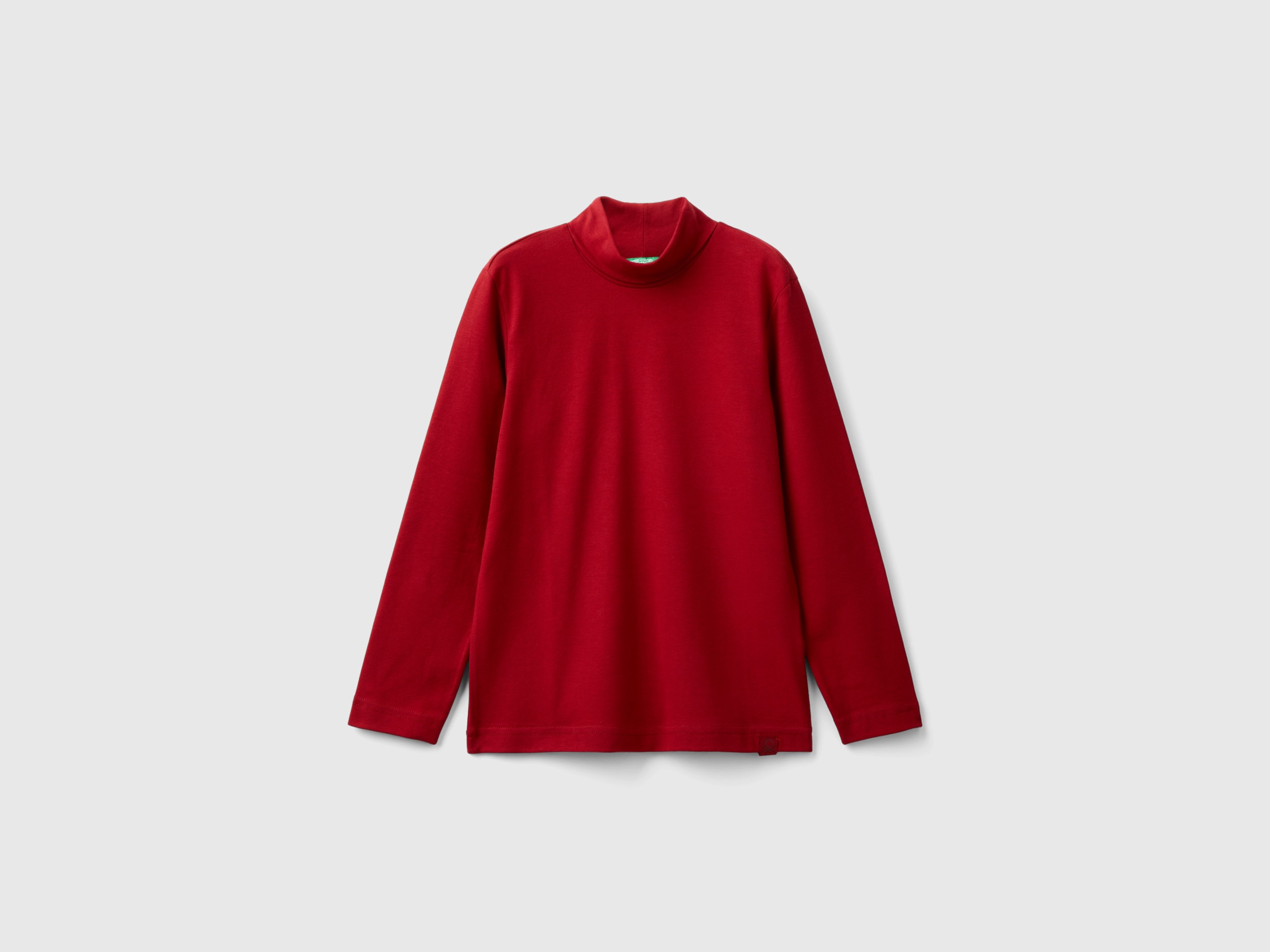 Benetton, T-shirt Dolcevita Manica Lunga, Rosso, Bambini