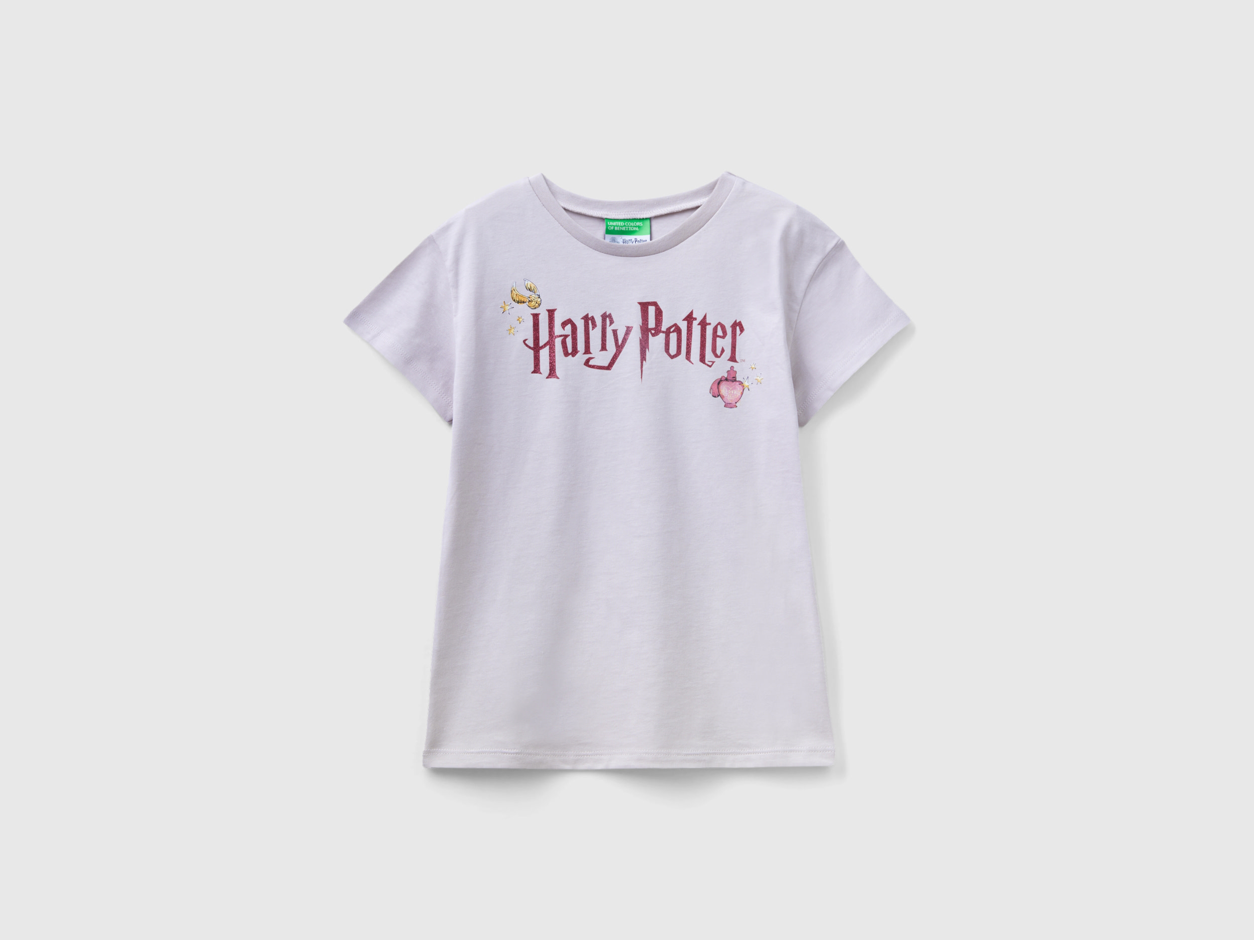 Benetton, Short Sleeve Harry Potter T-shirt, size S, Light Gray, Kids
