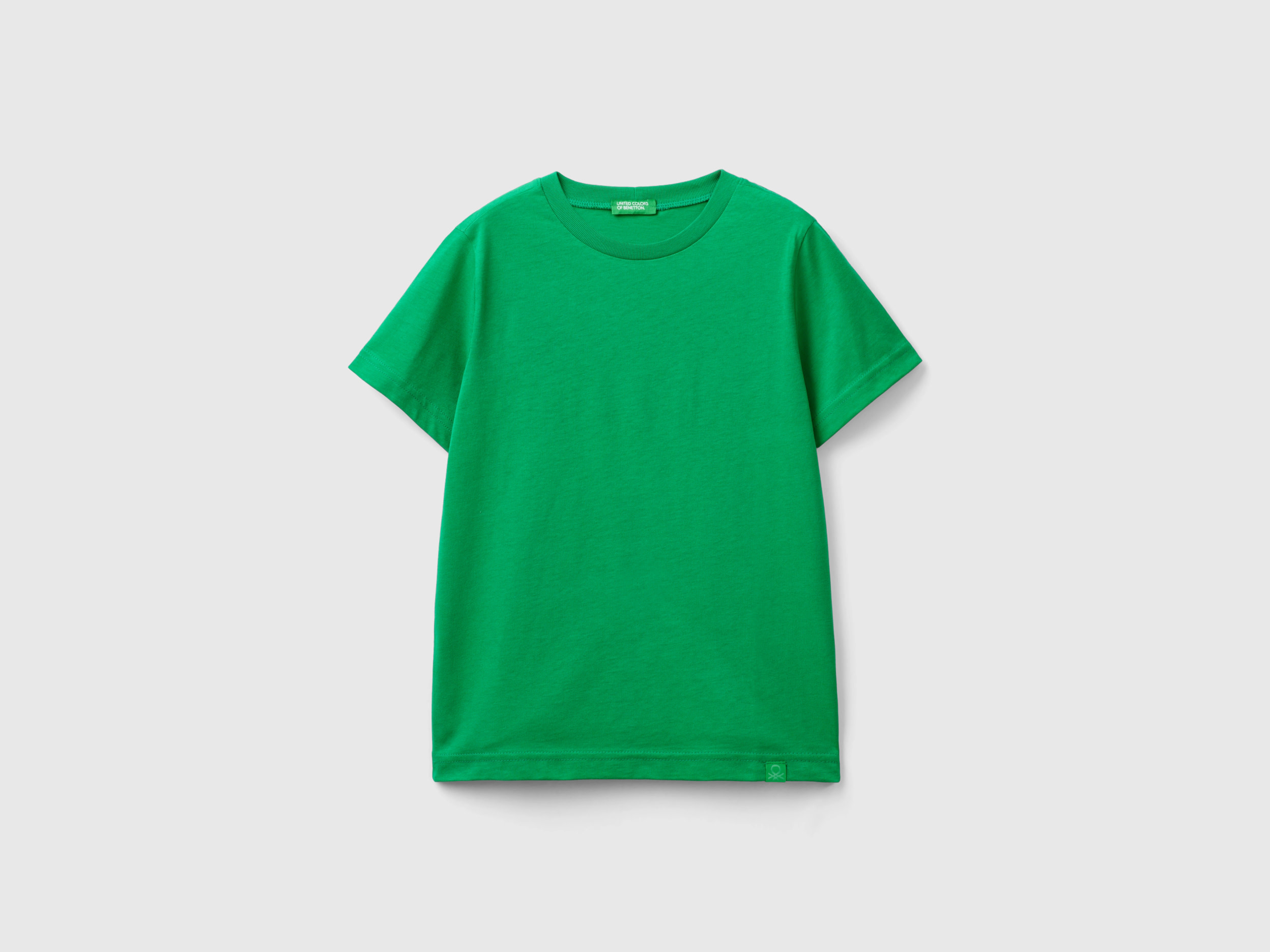 Image of Benetton, Organic Cotton T-shirt, size 2XL, Green, Kids