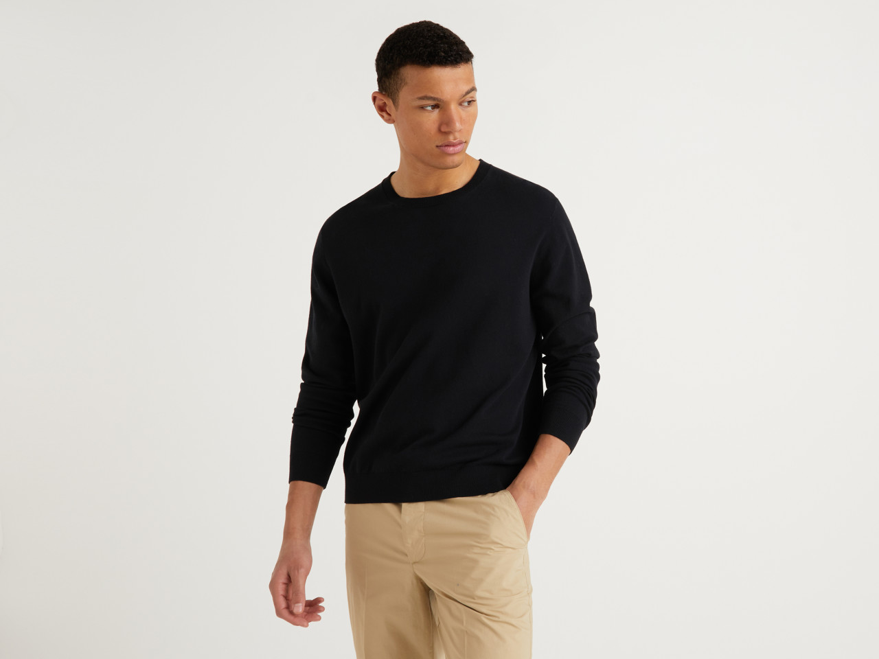 black mens crewneck