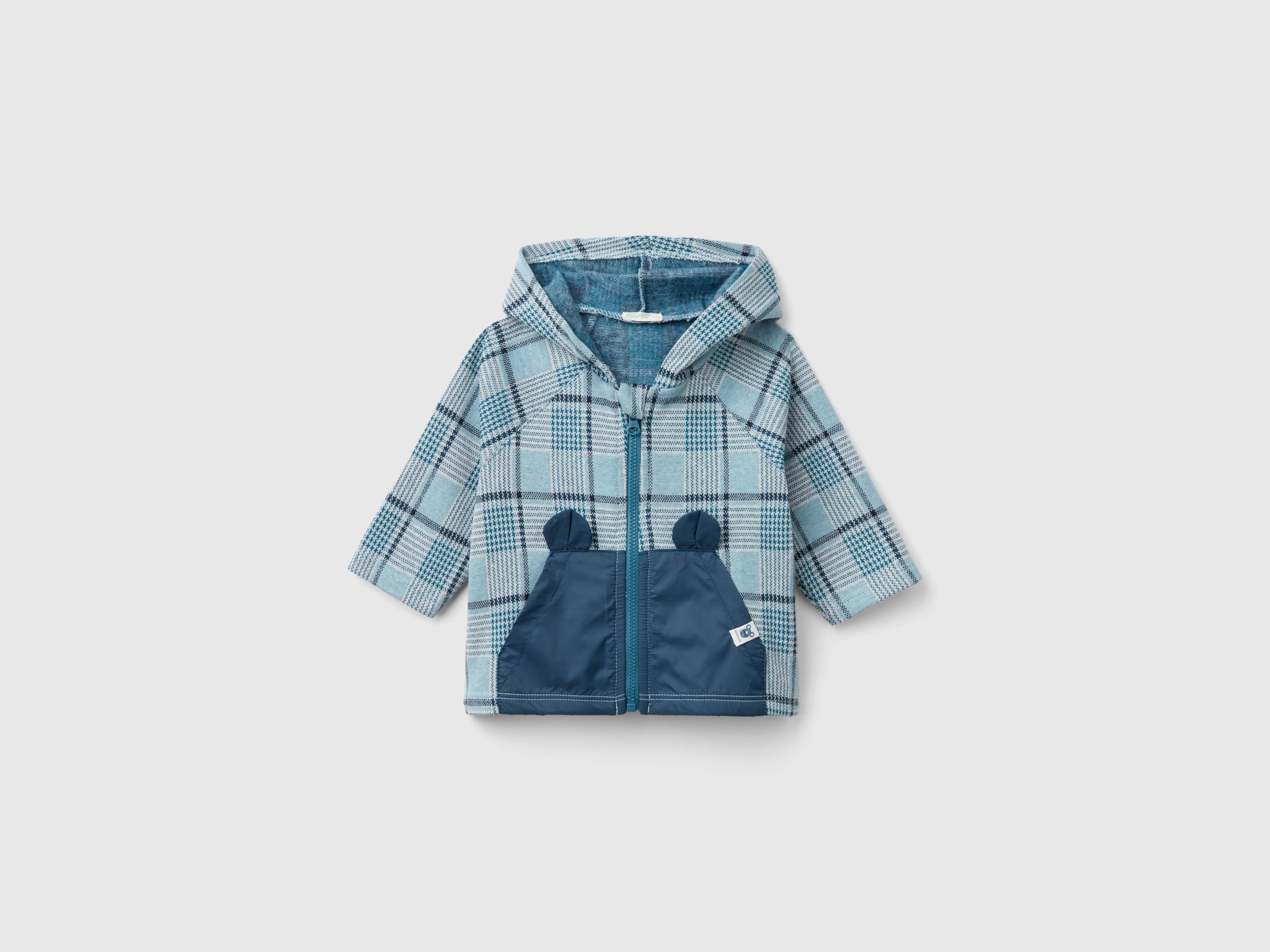 Benetton, Felpina Jacquard Principe Di Galles, Multicolore, Bambini