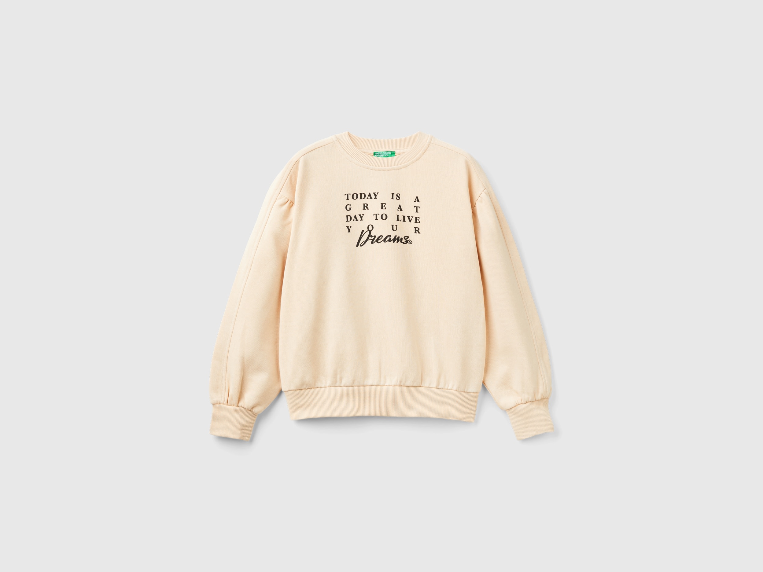 Benetton, Felpa Con Stampa Davanti E Dietro, Rosa Tenue, Bambini