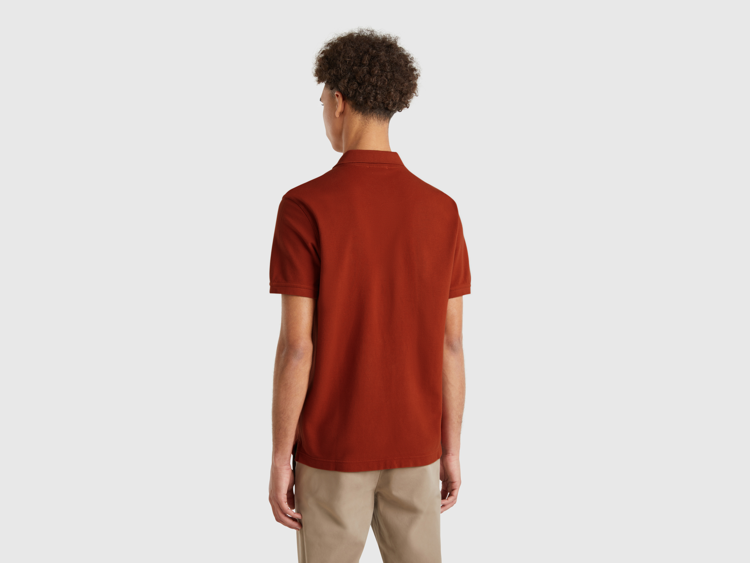 Benetton, Πόλο Κόκκινο Σκούρο Regular Fit, size XL, Κεραμιδι, Ανδρικά φωτογραφία