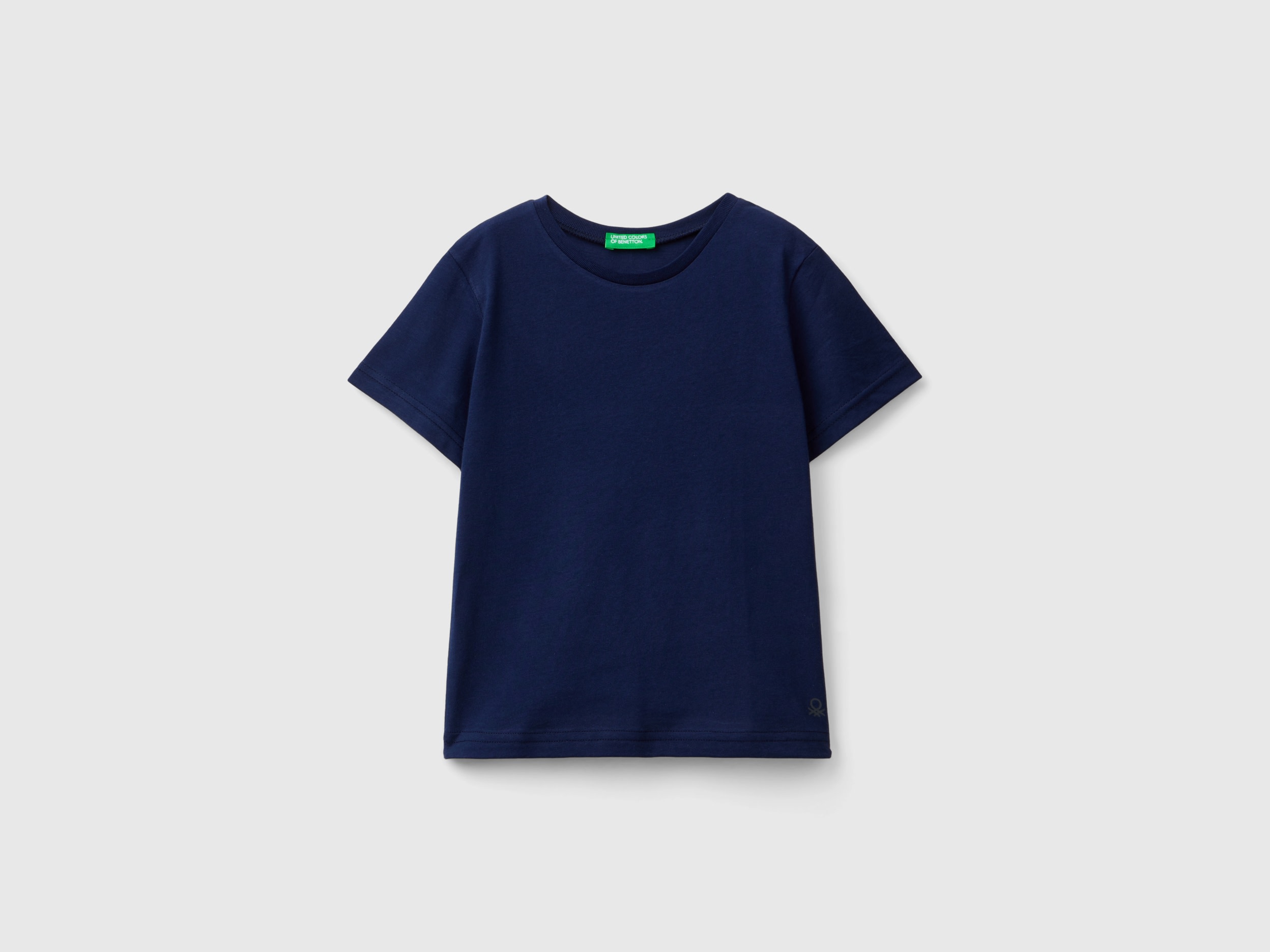 Image of Benetton, T-shirt In Organic Cotton, size 98, Dark Blue, Kids