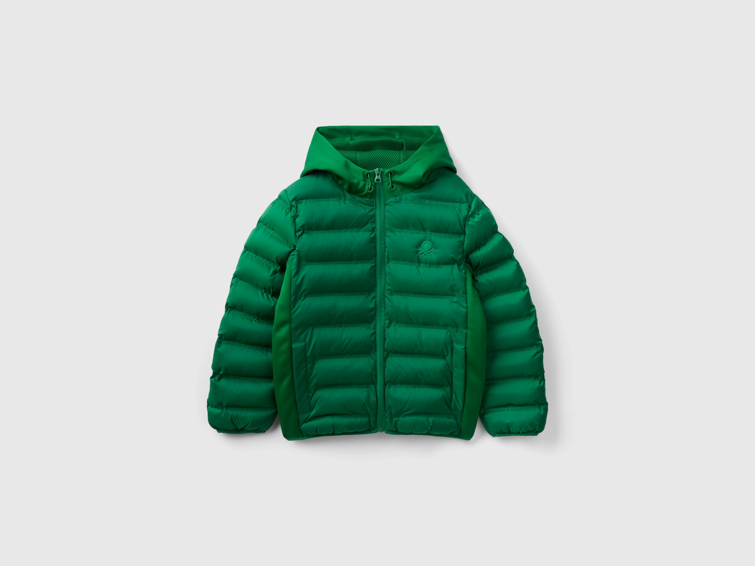 Benetton, Jacket With Neoprene Details, size 2XL, Green, Kids