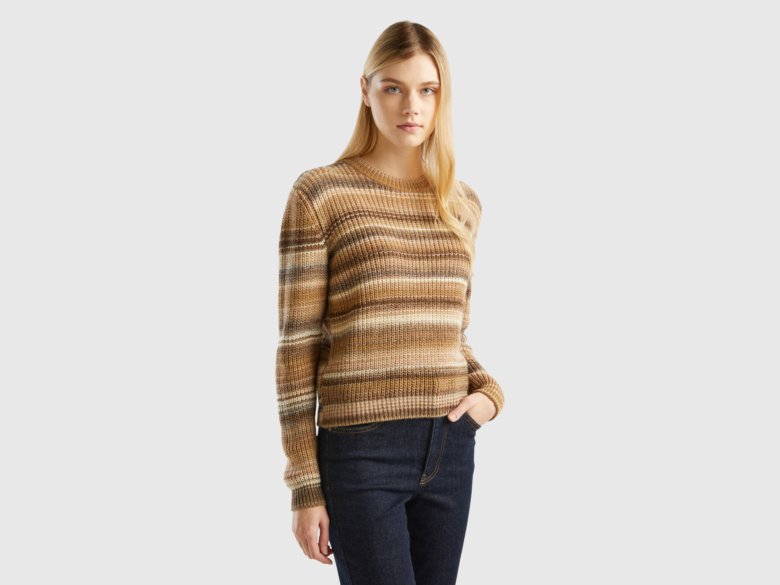 Benetton, Multicolor Striped Sweater, size XS, Multi-color, Women