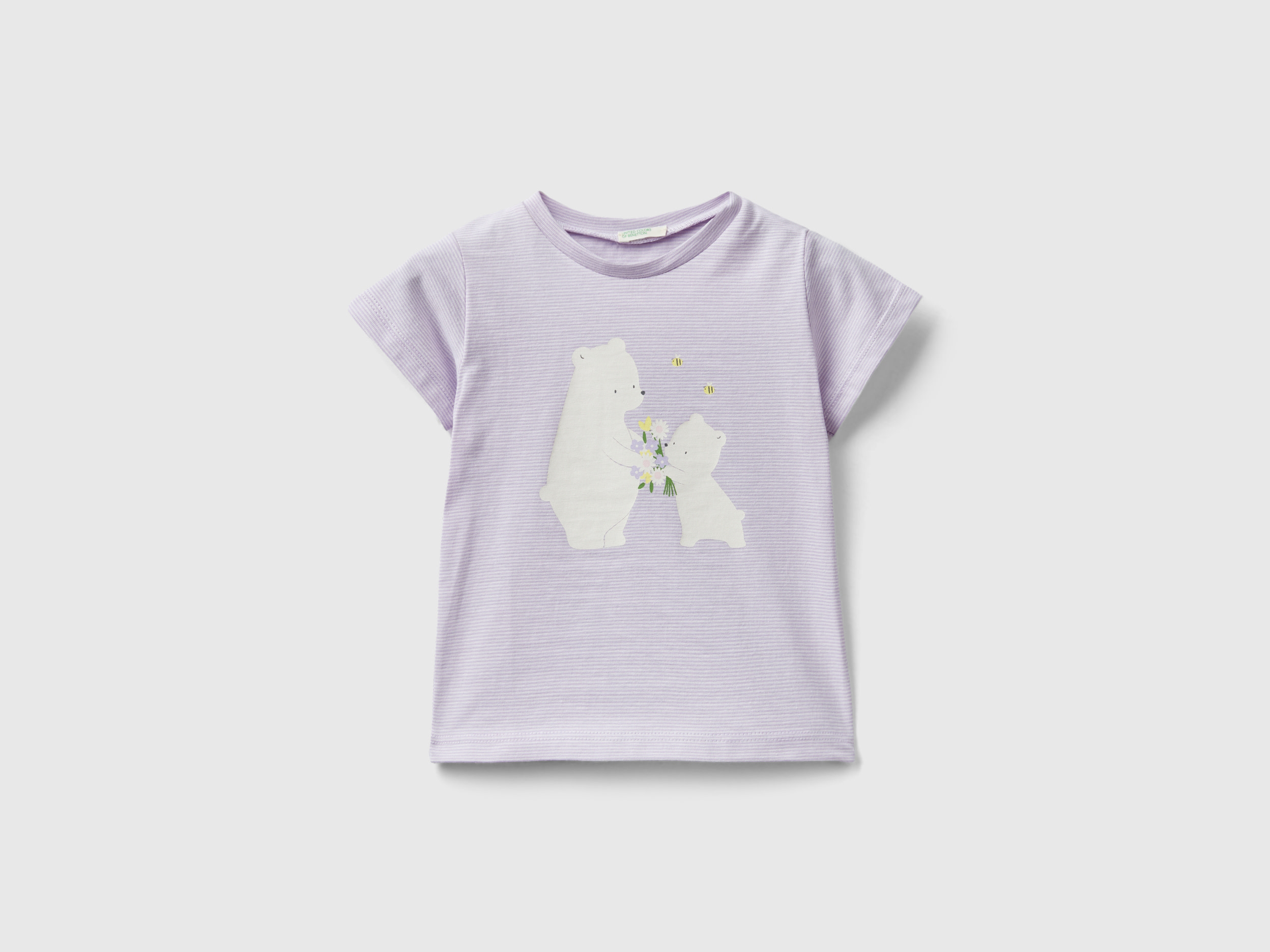 Benetton, Maglietta Con Stampa Davanti E Dietro, Lilla, Bambini