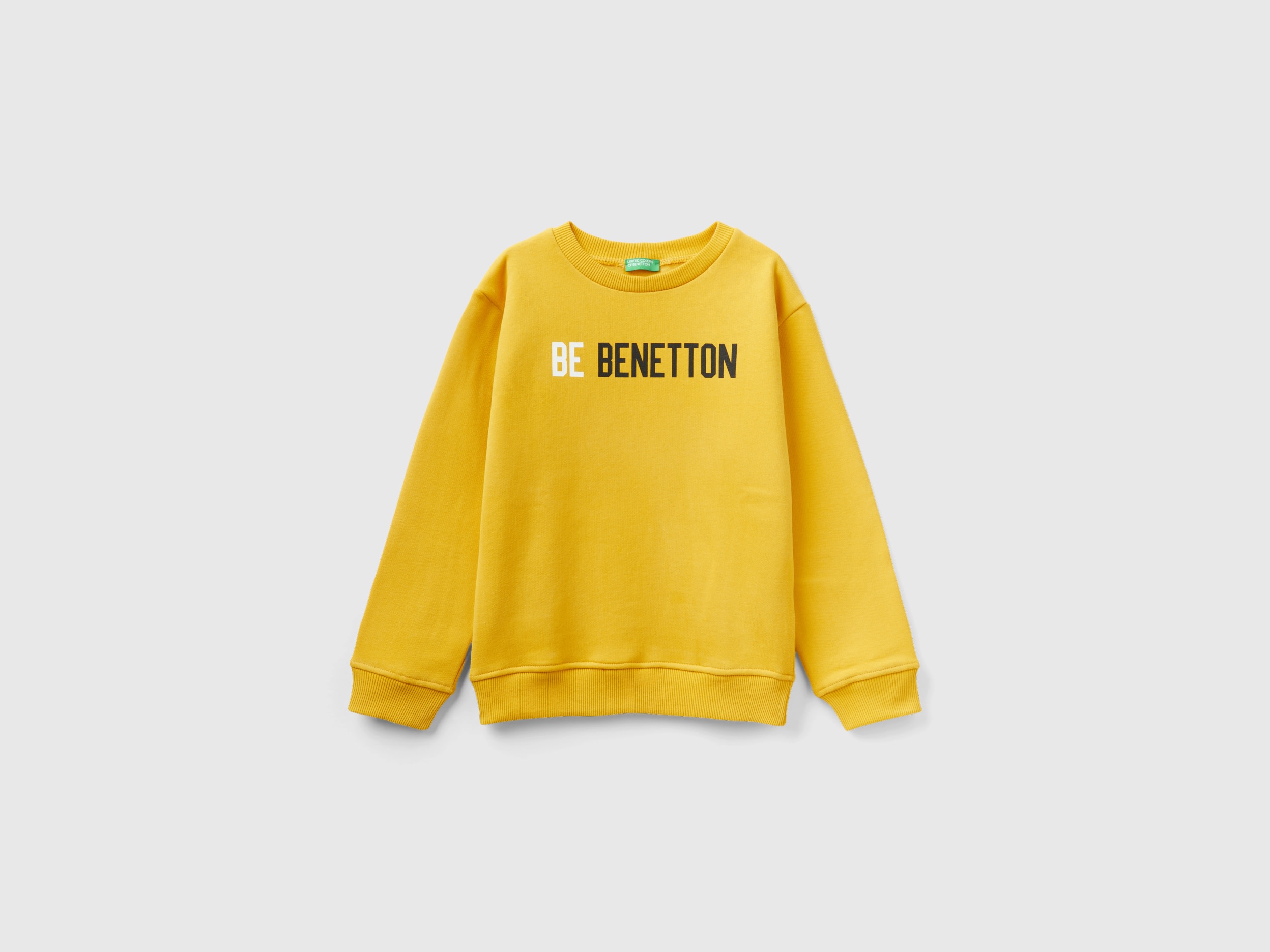 Benetton, Warm Sweatshirt With Logo, size 2XL, Yellow, Kids