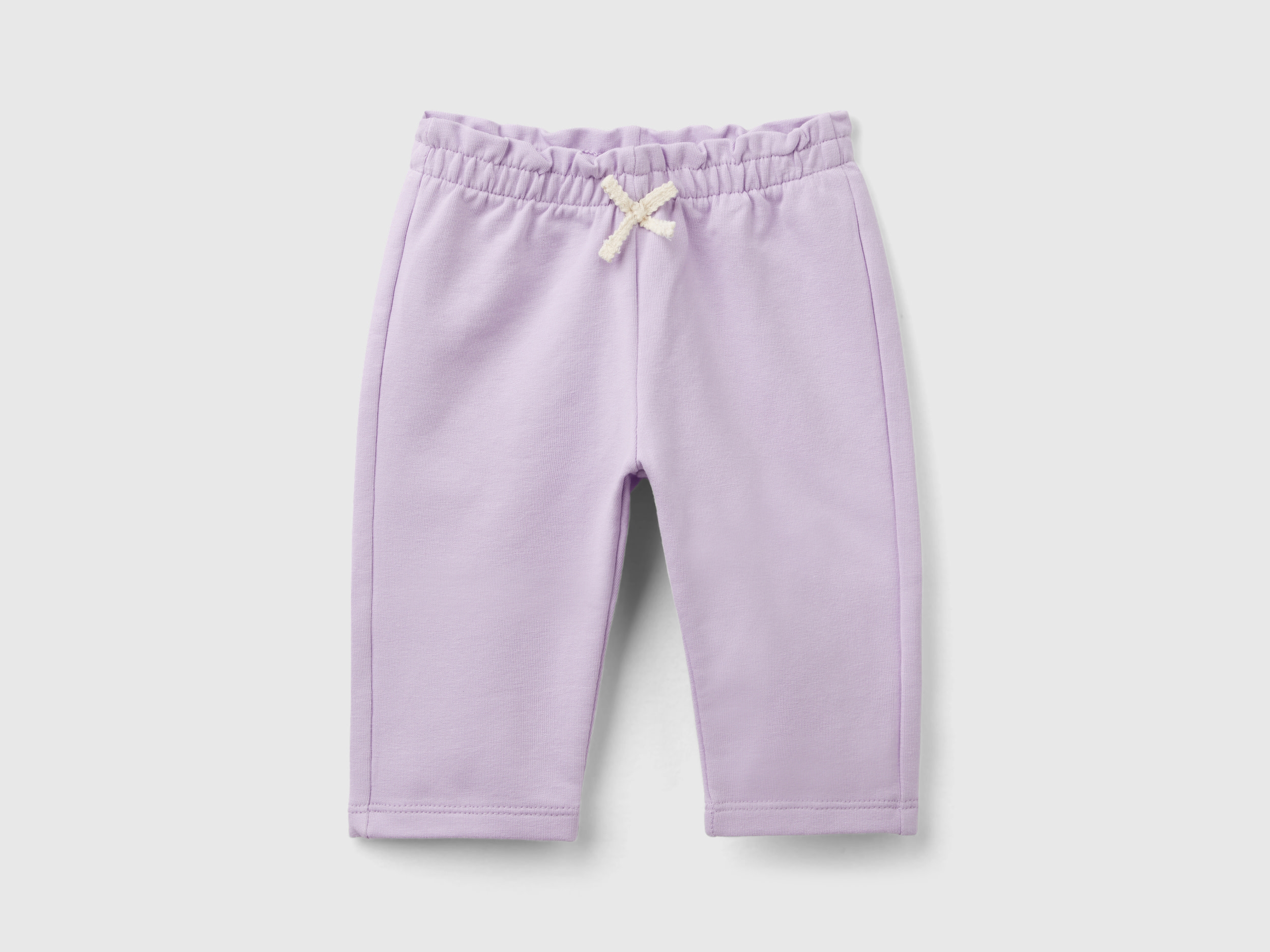 Image of Benetton, Stretch Organic Cotton Sweatpants, size 50, Lilac, Kids