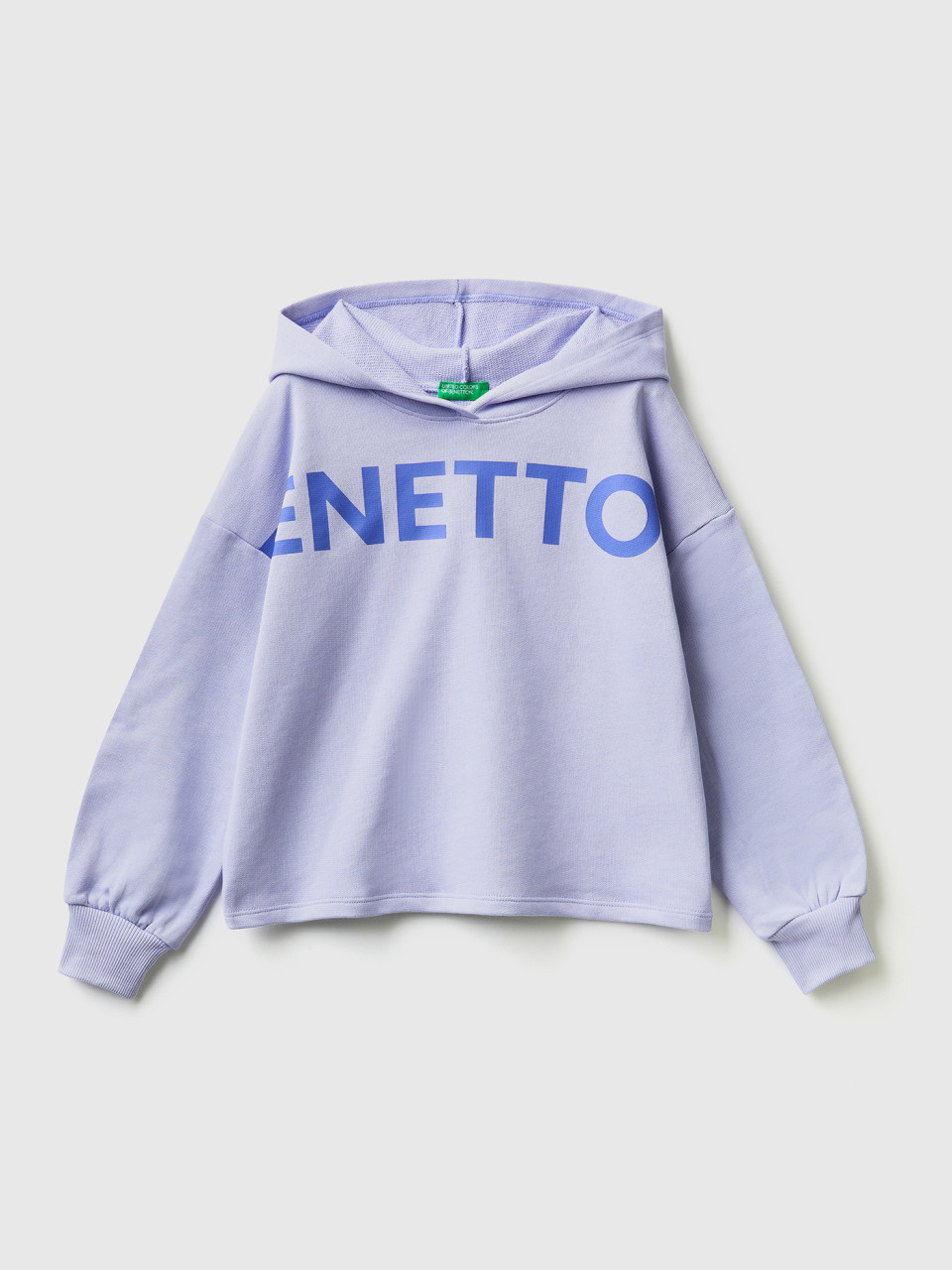 Benetton, Oversize-sweatshirt Mit Kapuze, Flieder, female