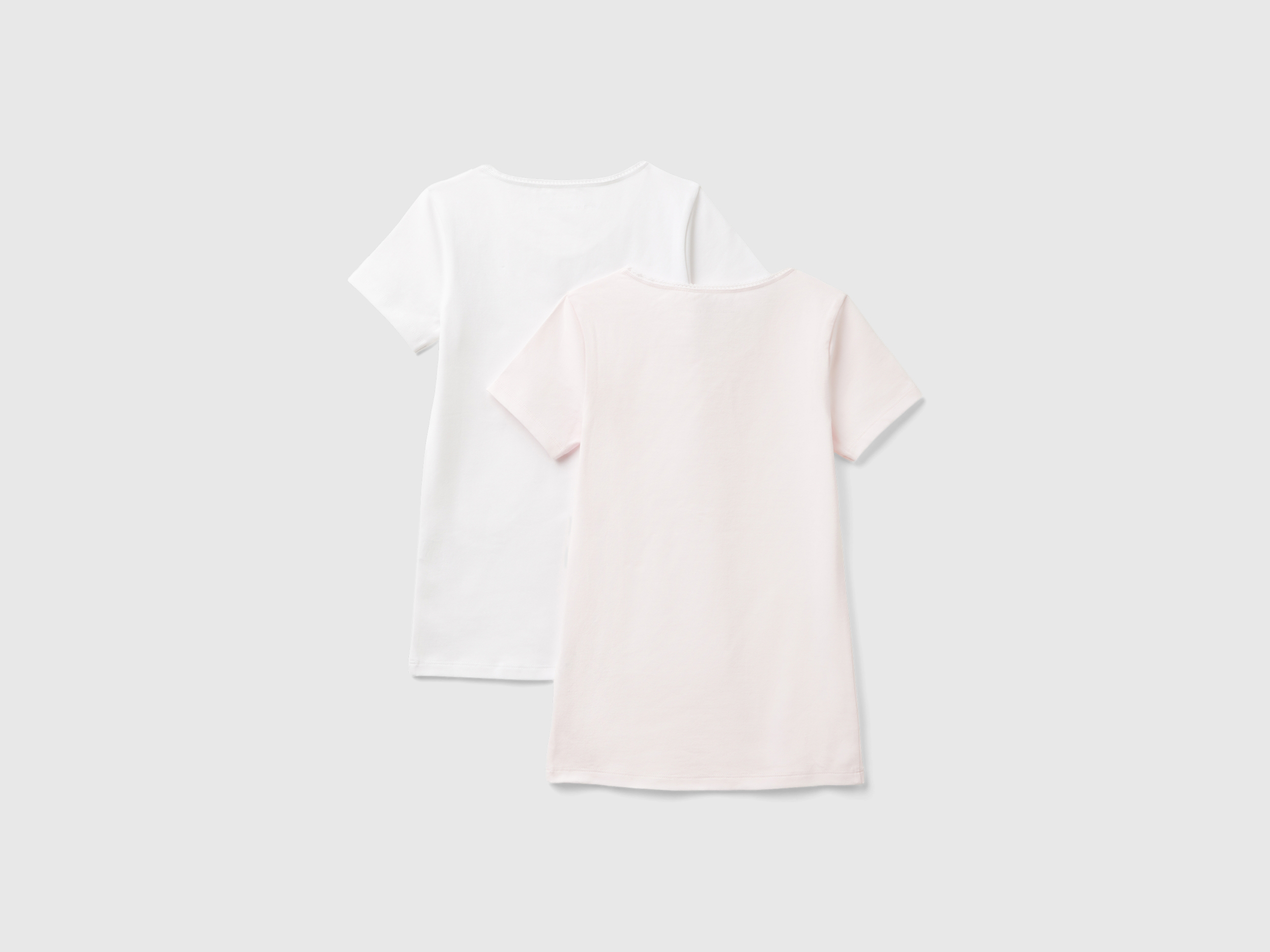 Benetton, Δύο T-shirts Από Βαμβακερό Στρετς, size S, Πολύχρωμο, Παιδικά φωτογραφία