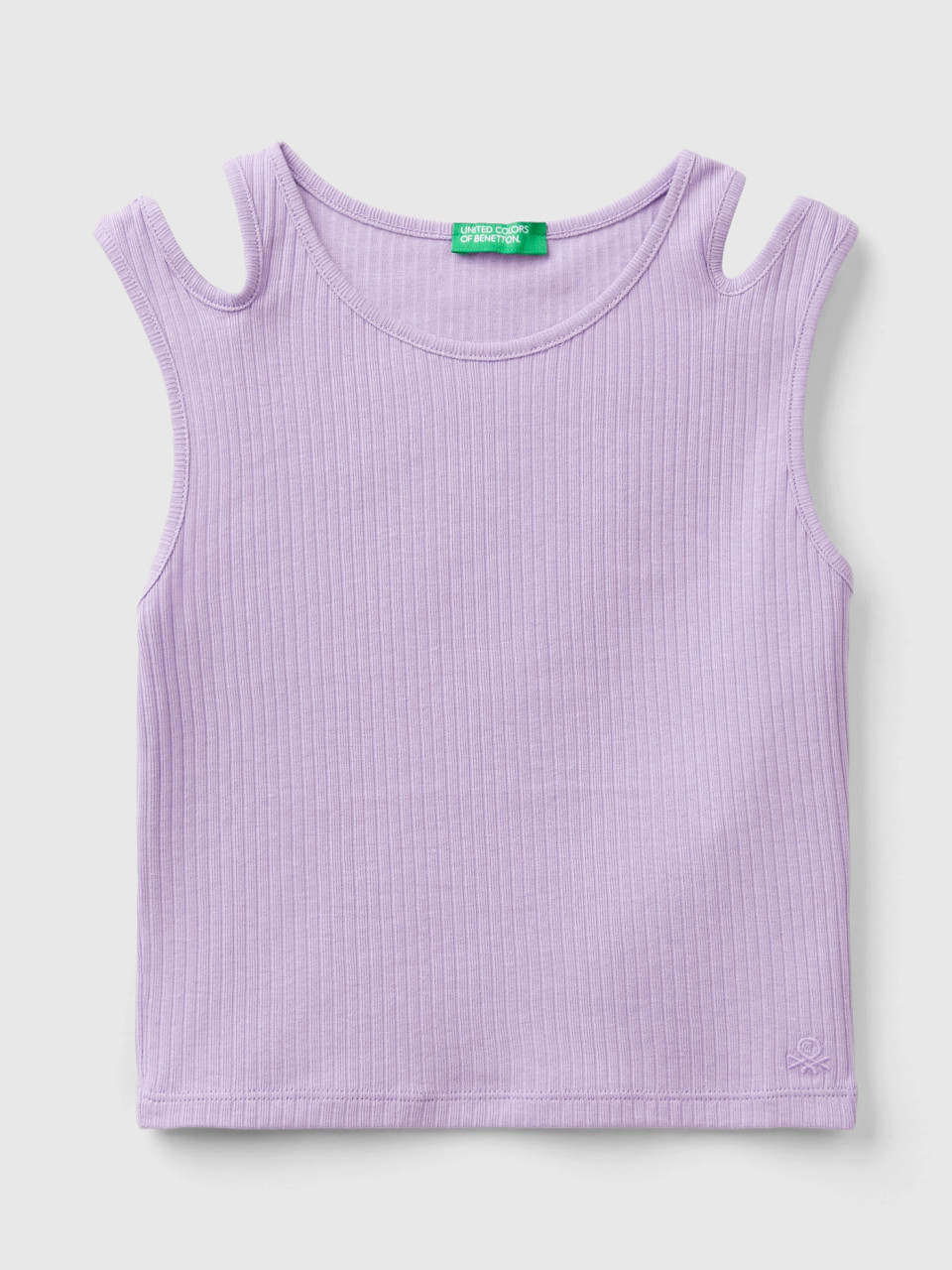 Benetton, Ribbed Cut-out Tank Top, Lilac, Kids