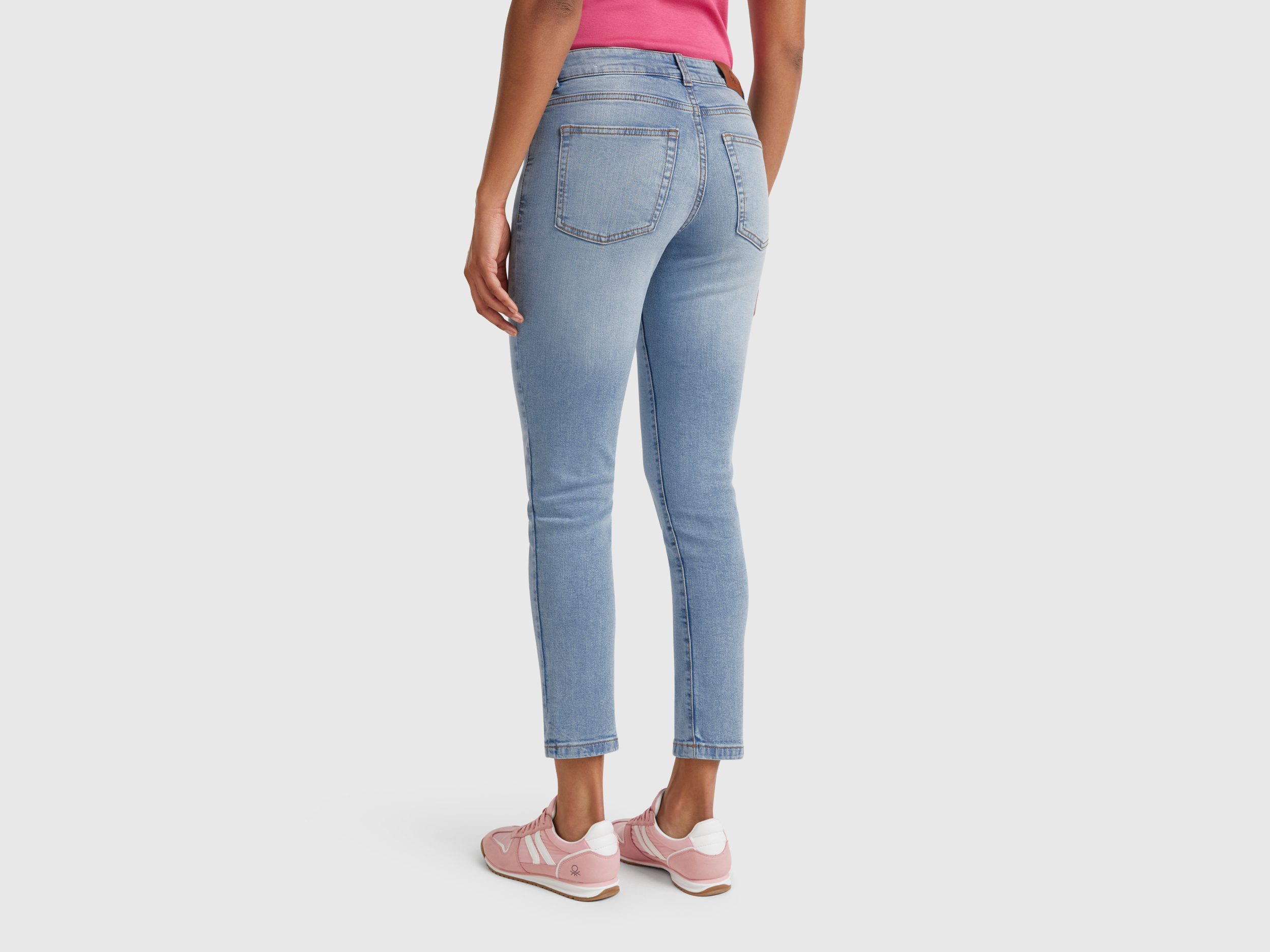 Benetton, Τζιν Slim Fit Ψηλόμεσο, size 25, Ανοιχτο Μπλε, Γυναικεία φωτογραφία