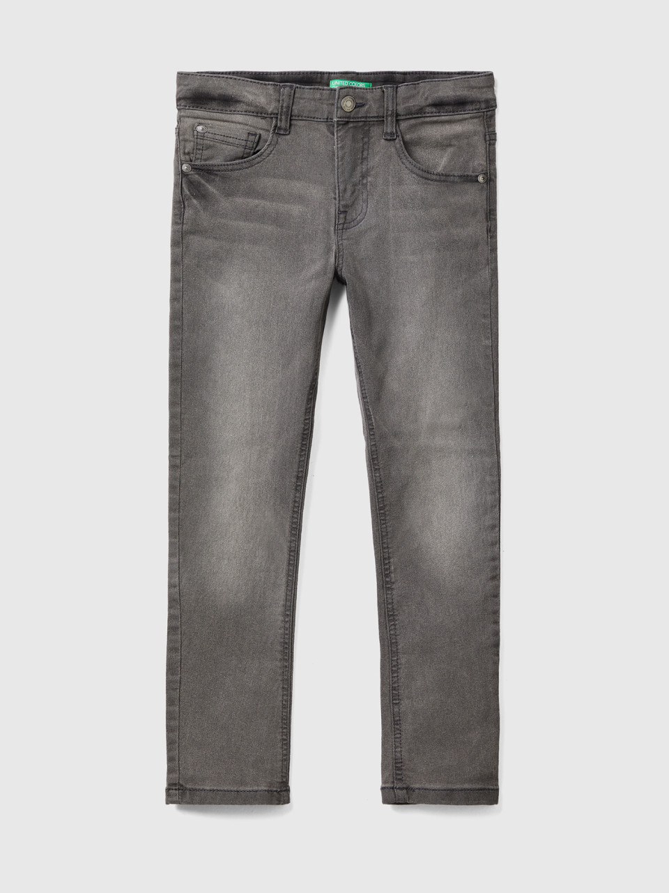 Benetton, Five-pocket Skinny Fit Jeans, Gray, Kids