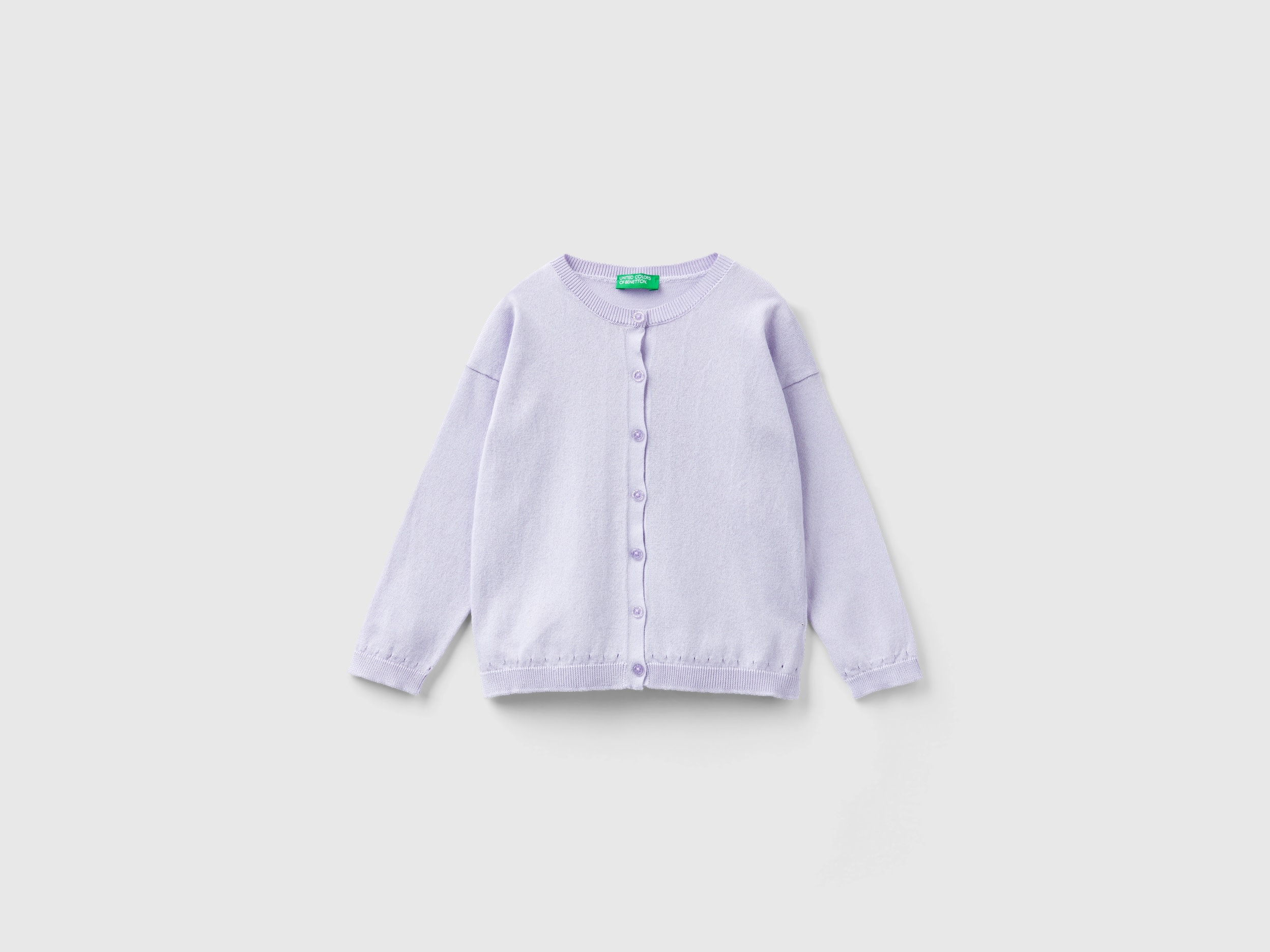 Benetton, Cardigan With Glittery Buttons, size 18-24, Lilac, Kids