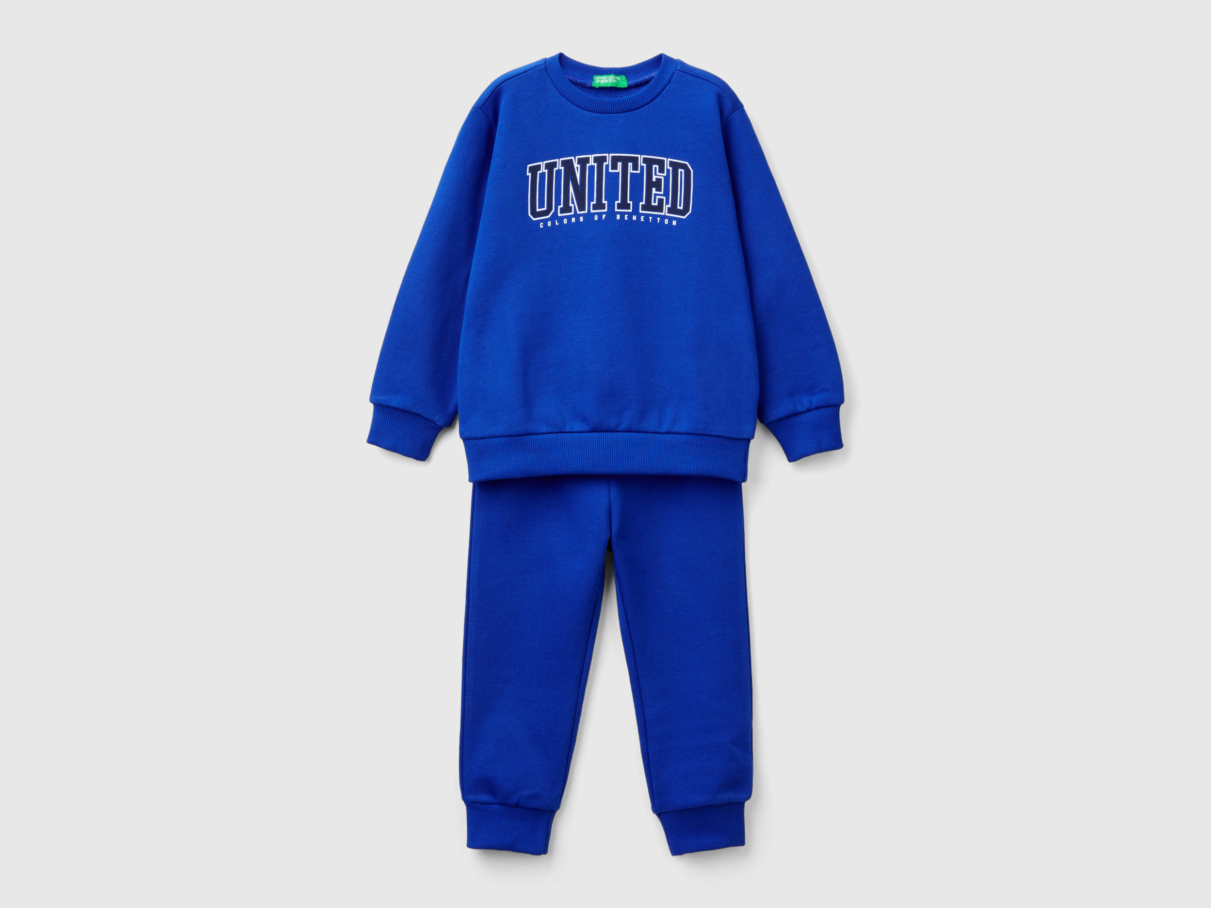 Benetton, Tuta In Felpa Con Logo, Bluette, Bambini
