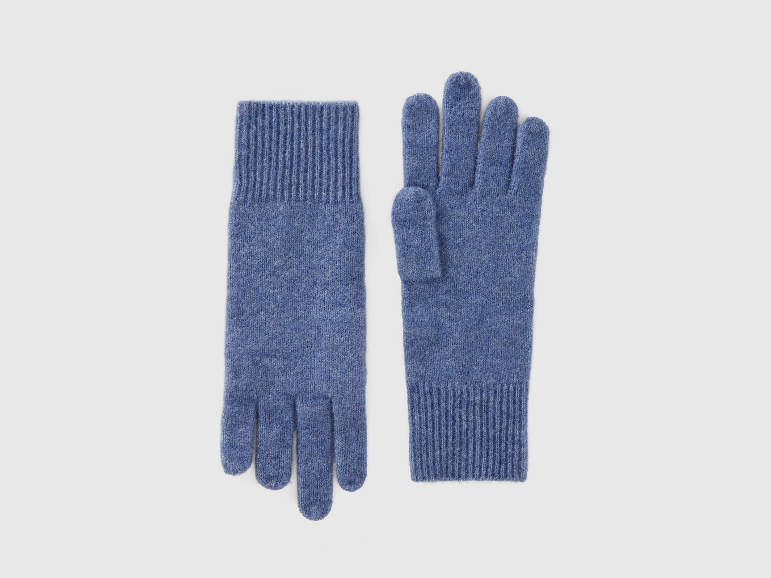 Benetton, Gloves In Recycled Yarn, size OS, Sky Blue, Women
