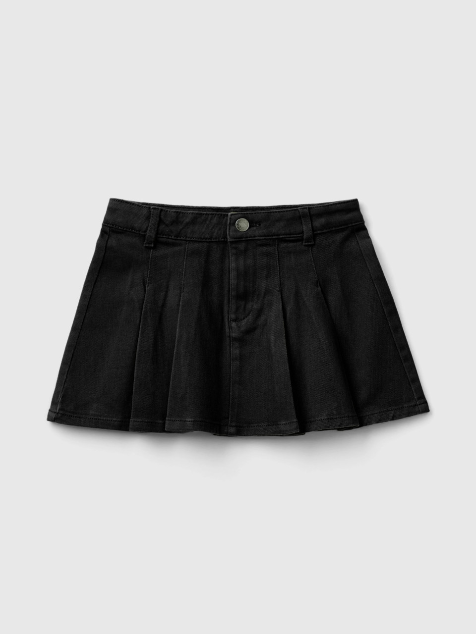 Benetton, Pleated Miniskirt, Black, Kids