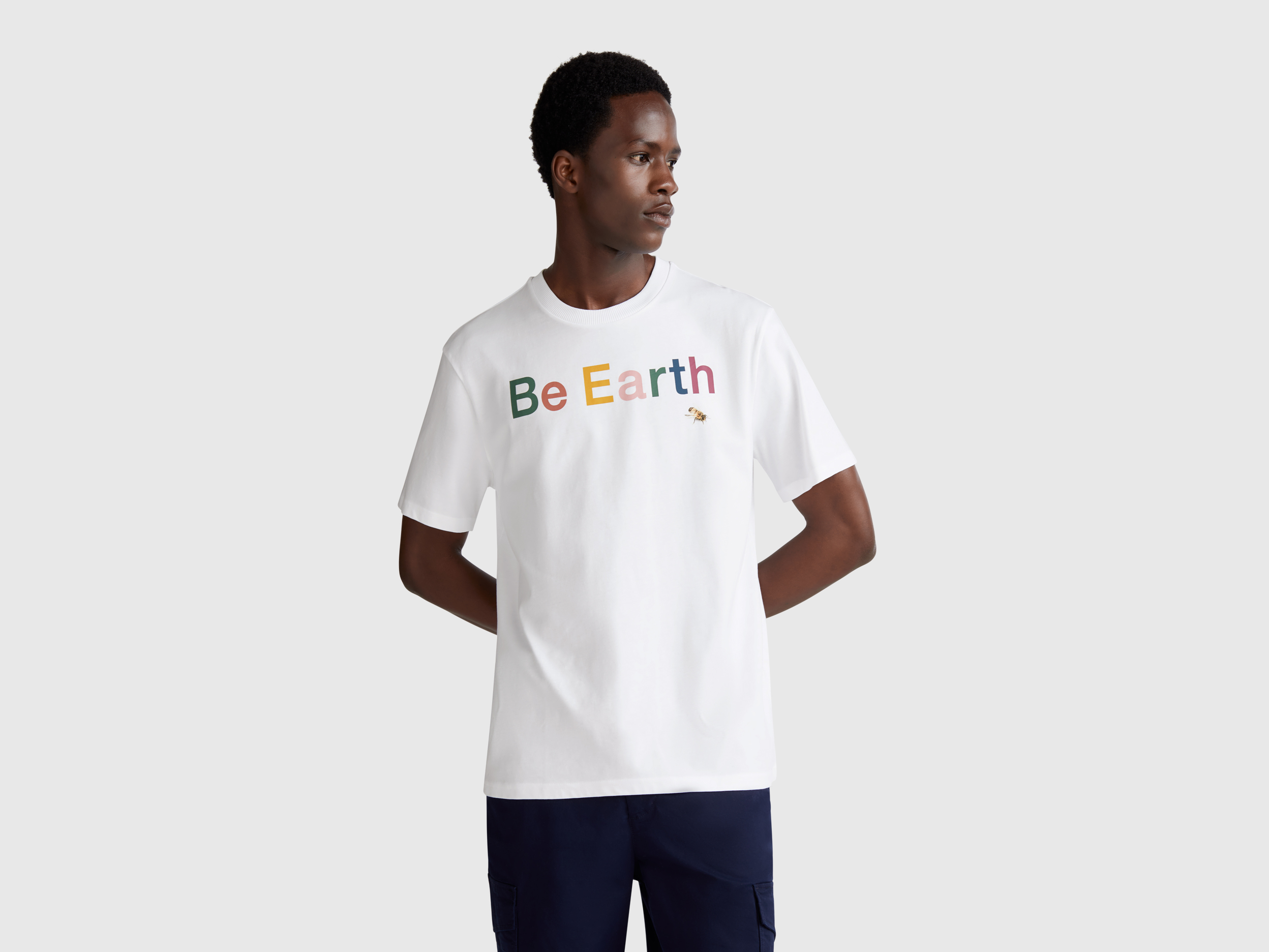 stretch cotton t-shirt - Black | Benetton