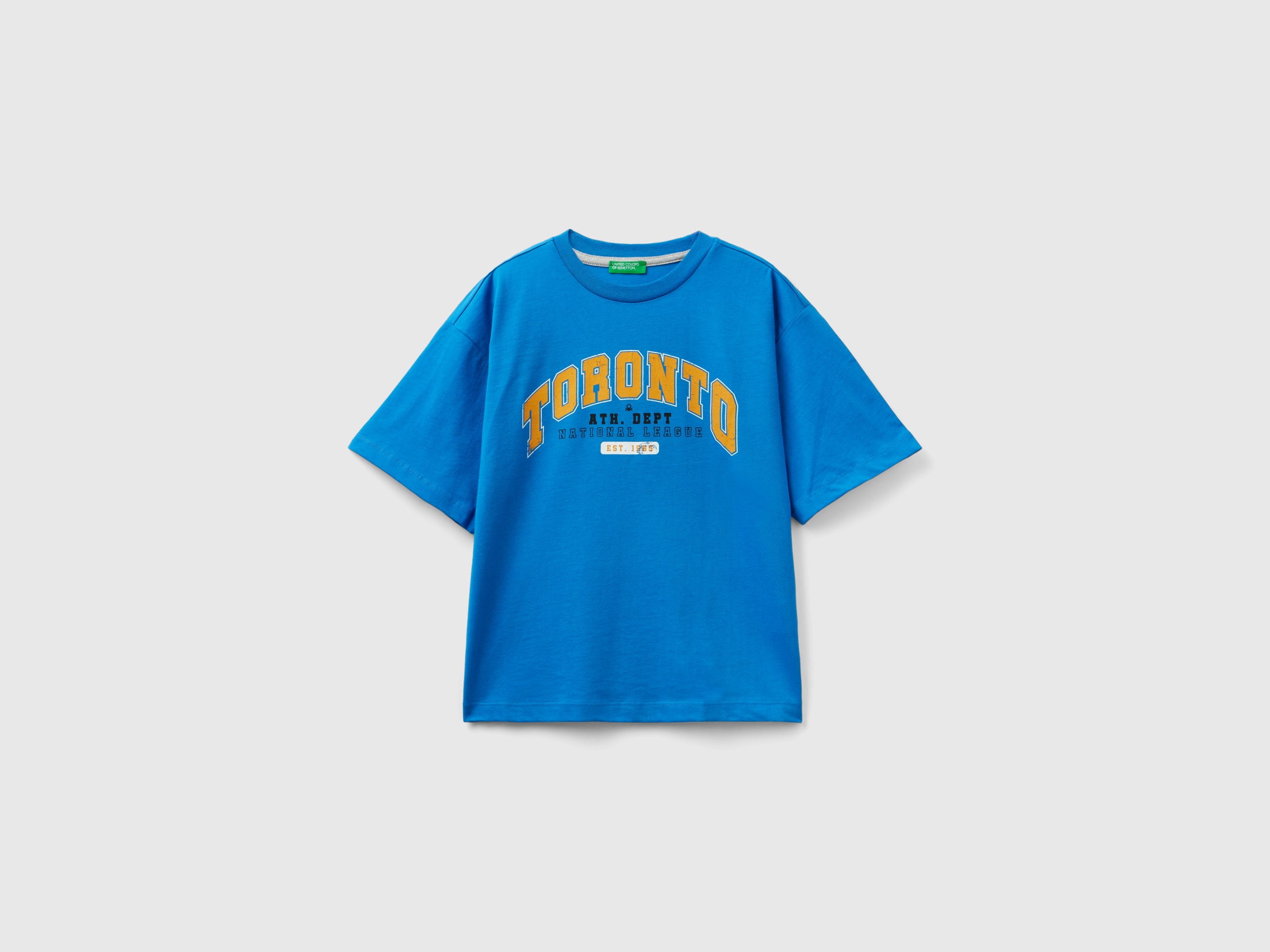 Benetton, Maglietta Stile College, Blu, Bambini
