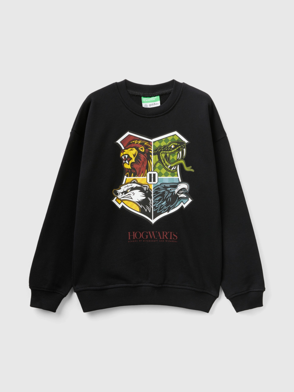 Benetton, Oversized Fit Harry Potter Sweatshirt, Black, Kids