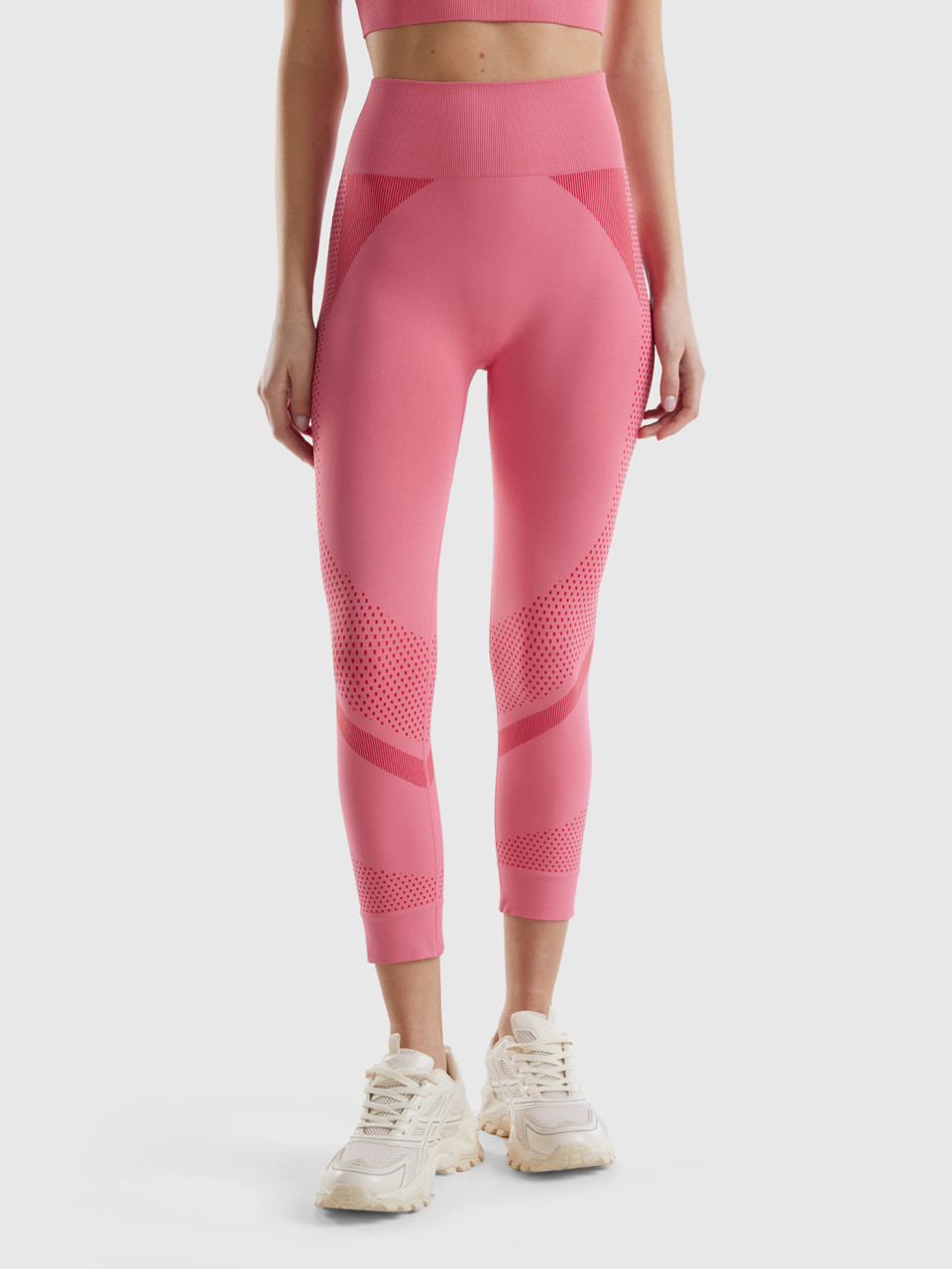 Benetton, Nahtlose 3/4 Sport-leggings, Pink, female
