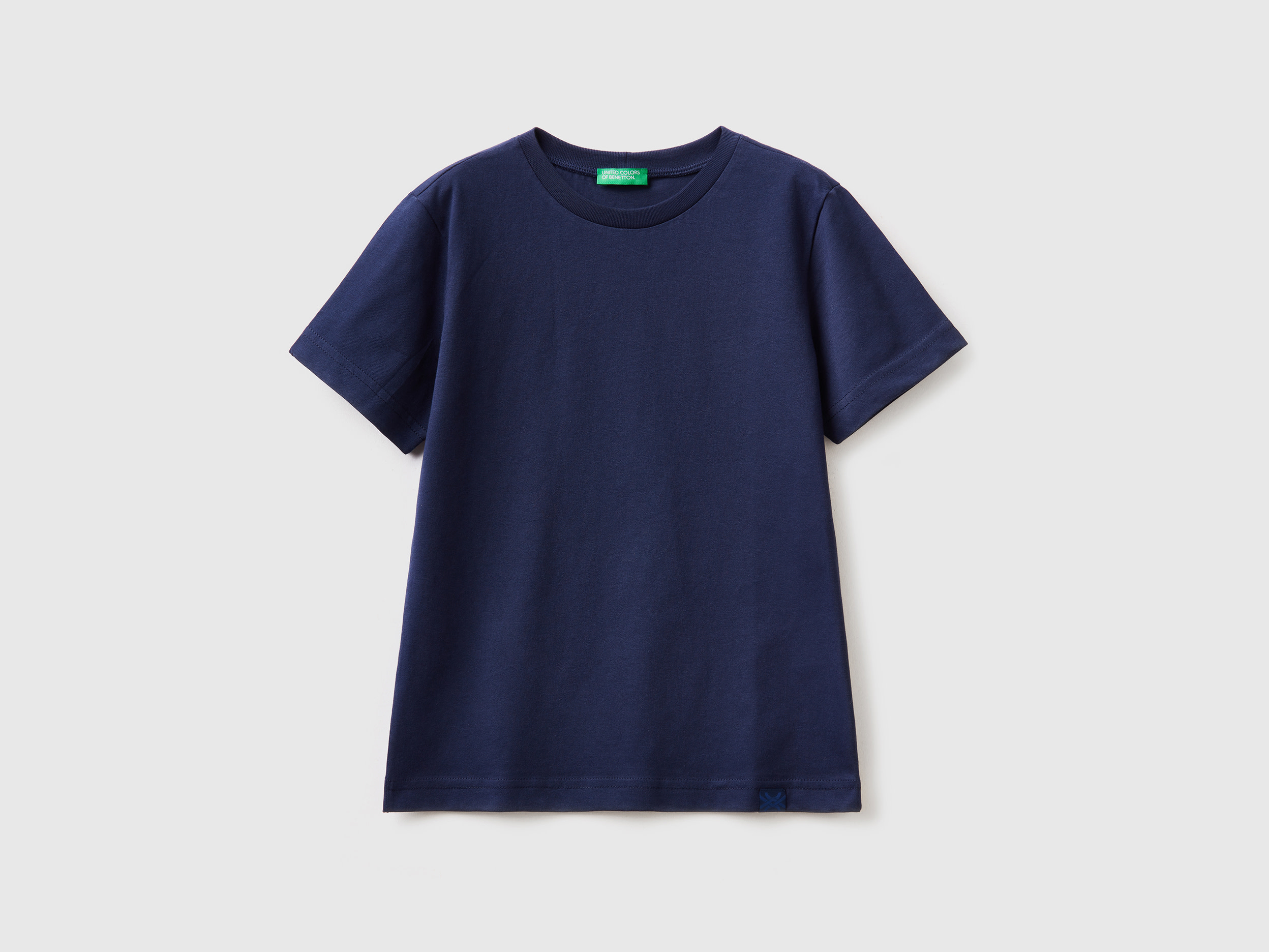 Image of Benetton, Organic Cotton T-shirt, size L, Dark Blue, Kids