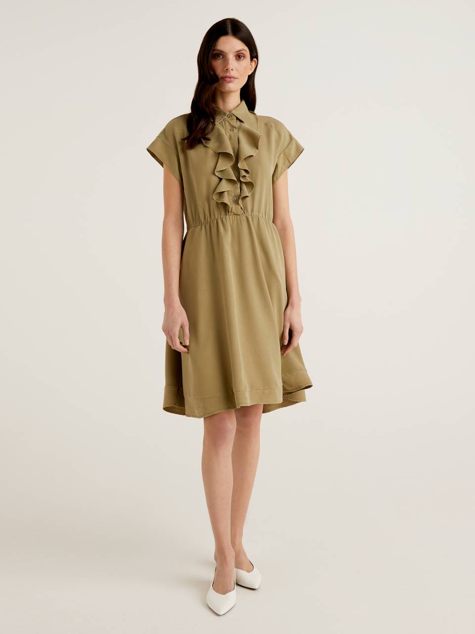 Benetton Dress with ruffles in sustainable viscose. 1