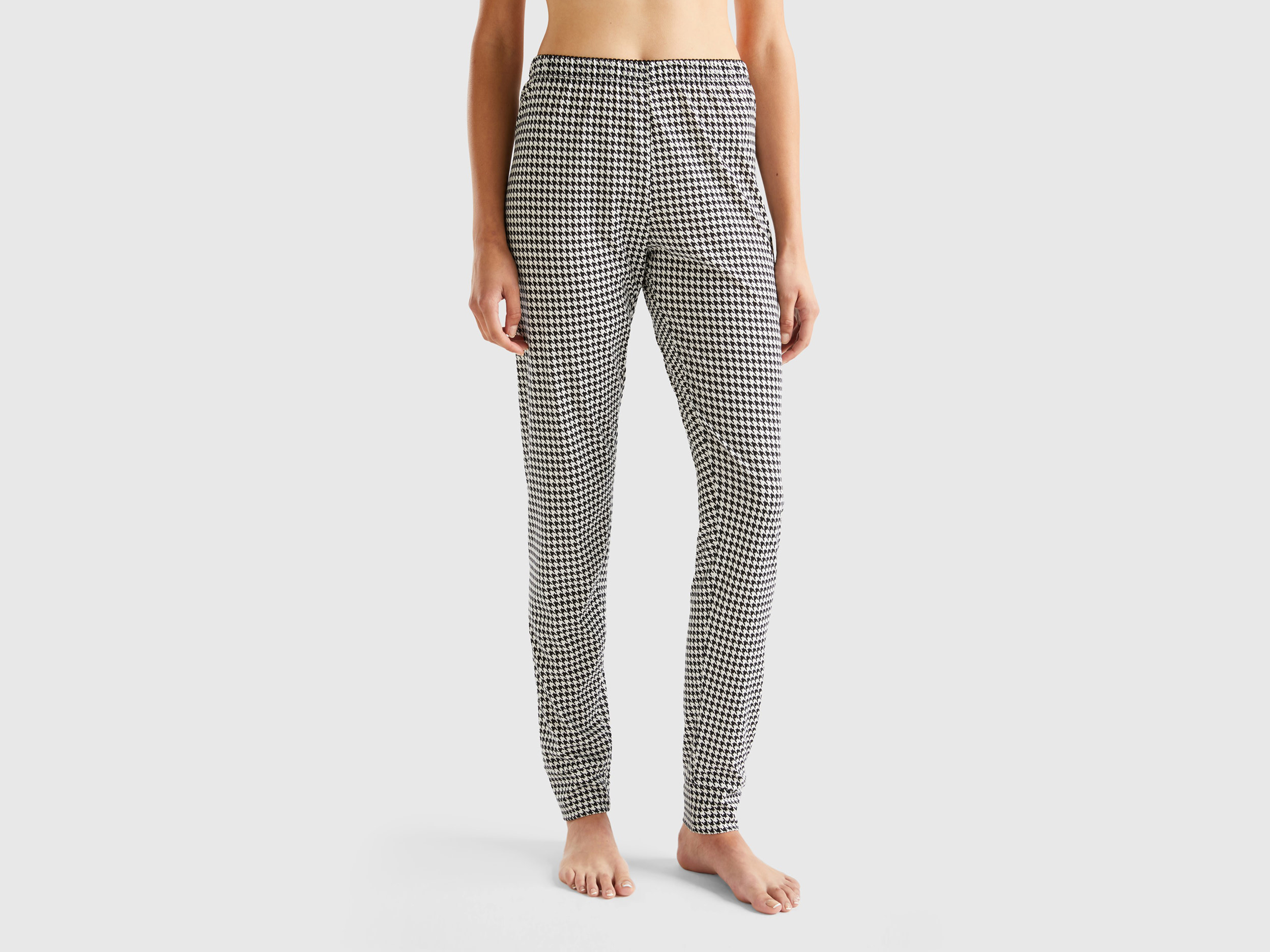 Benetton, Houndstooth Trousers, size S, Multi-color, Women