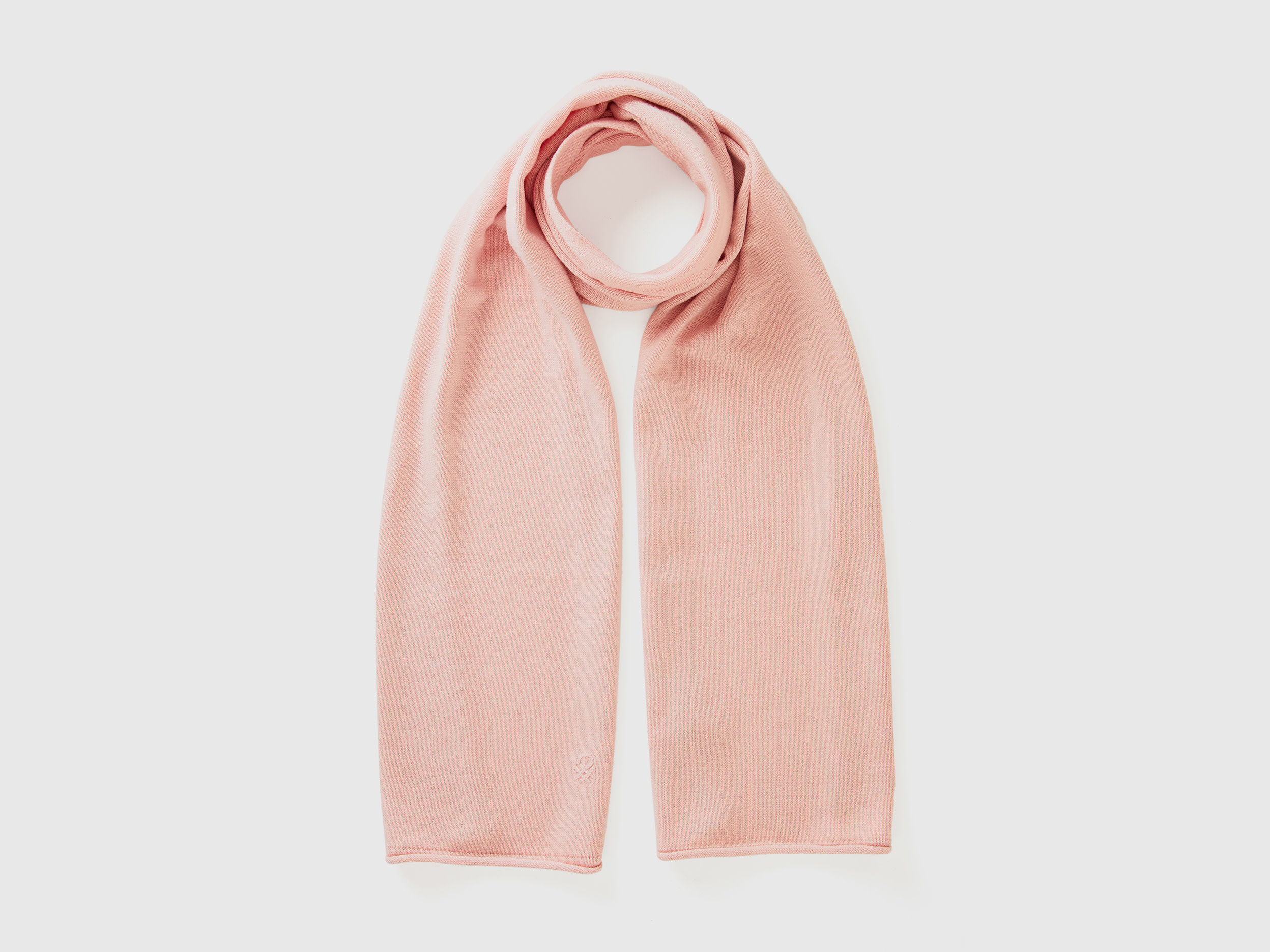 Benetton, Sciarpa In Misto Cashmere, Rosa Pastello, Donna