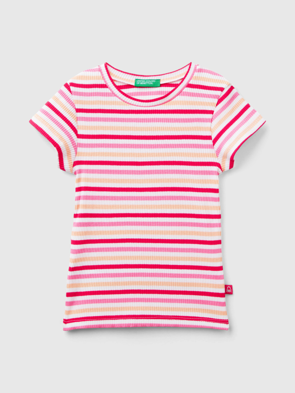 Benetton, Camiseta Slim Fit De Rayas, Multicolor, Niños