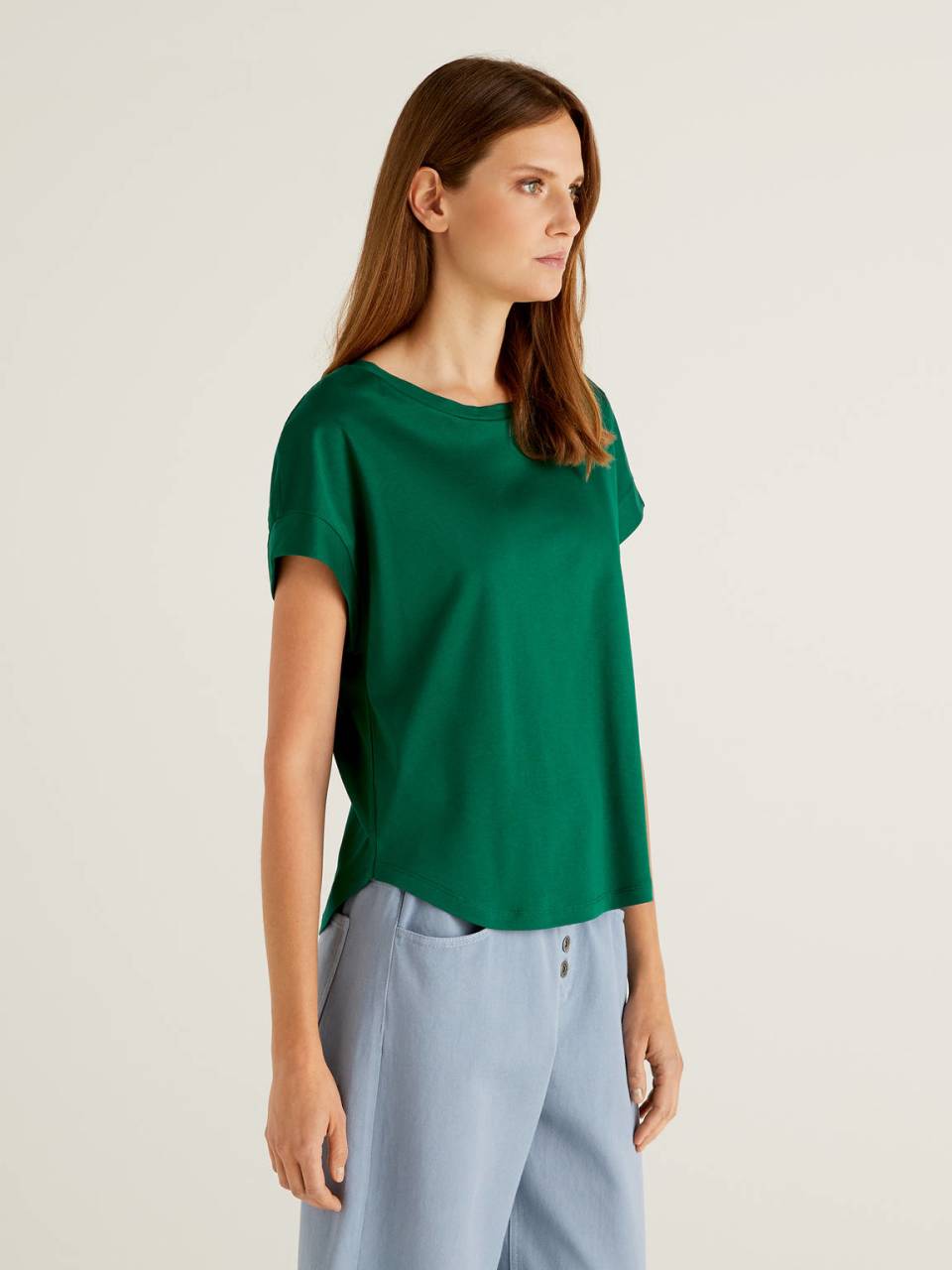 Benetton Kimono sleeve t-shirt in 100% cotton. 1