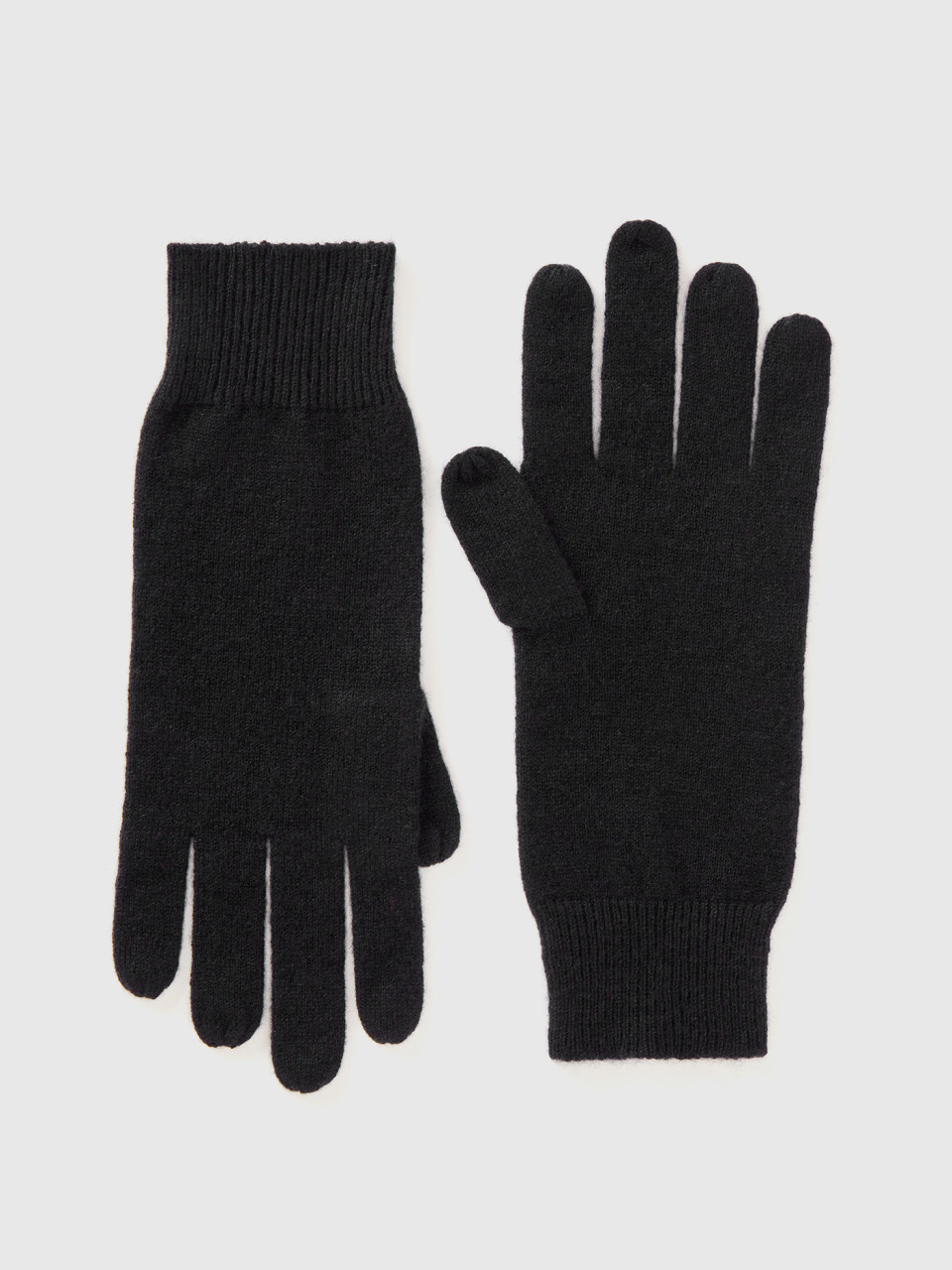 Benetton, Pure Cashmere Gloves, Black, Women