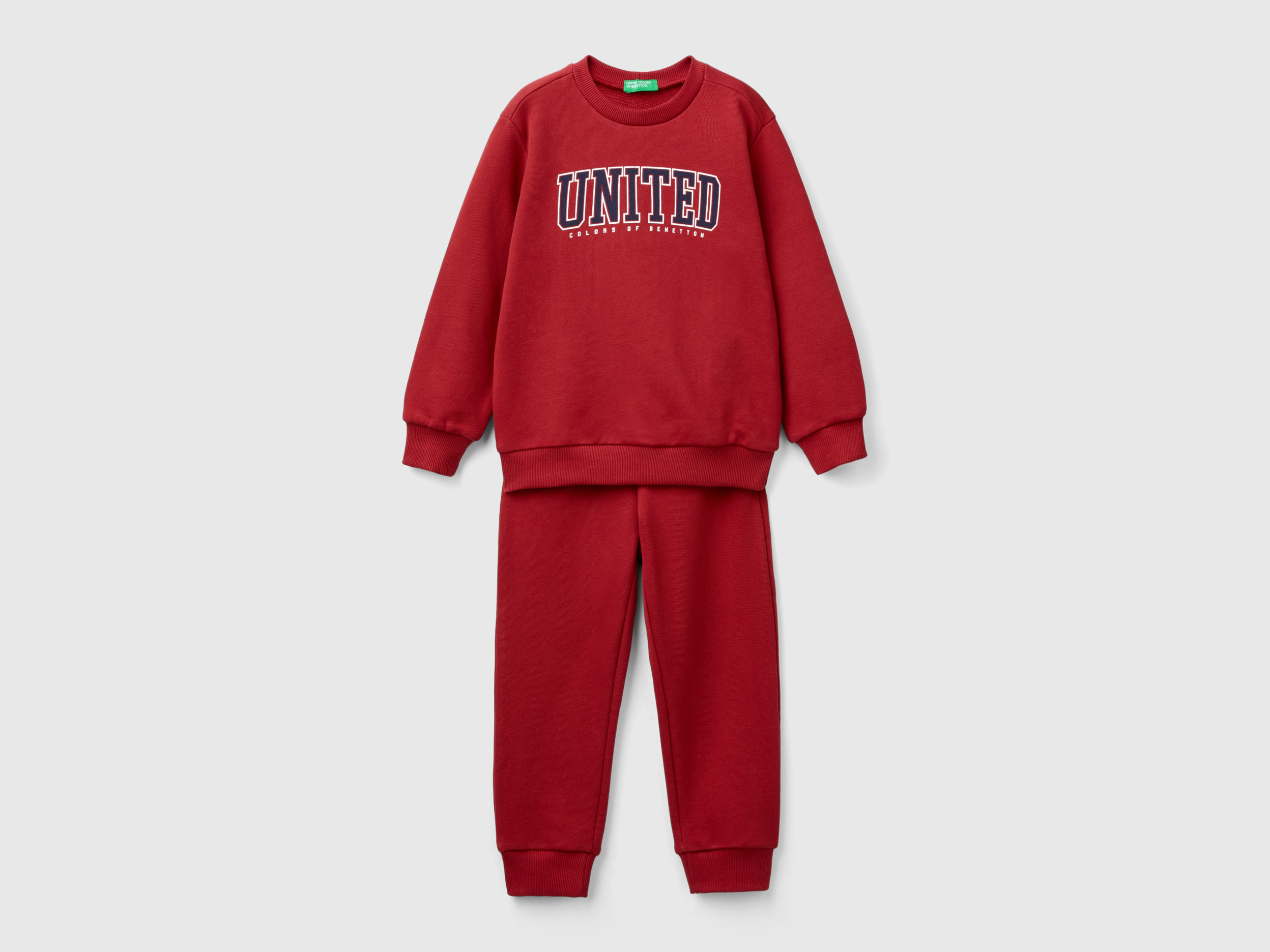 Benetton, Tuta In Felpa Con Logo, Rosso, Bambini