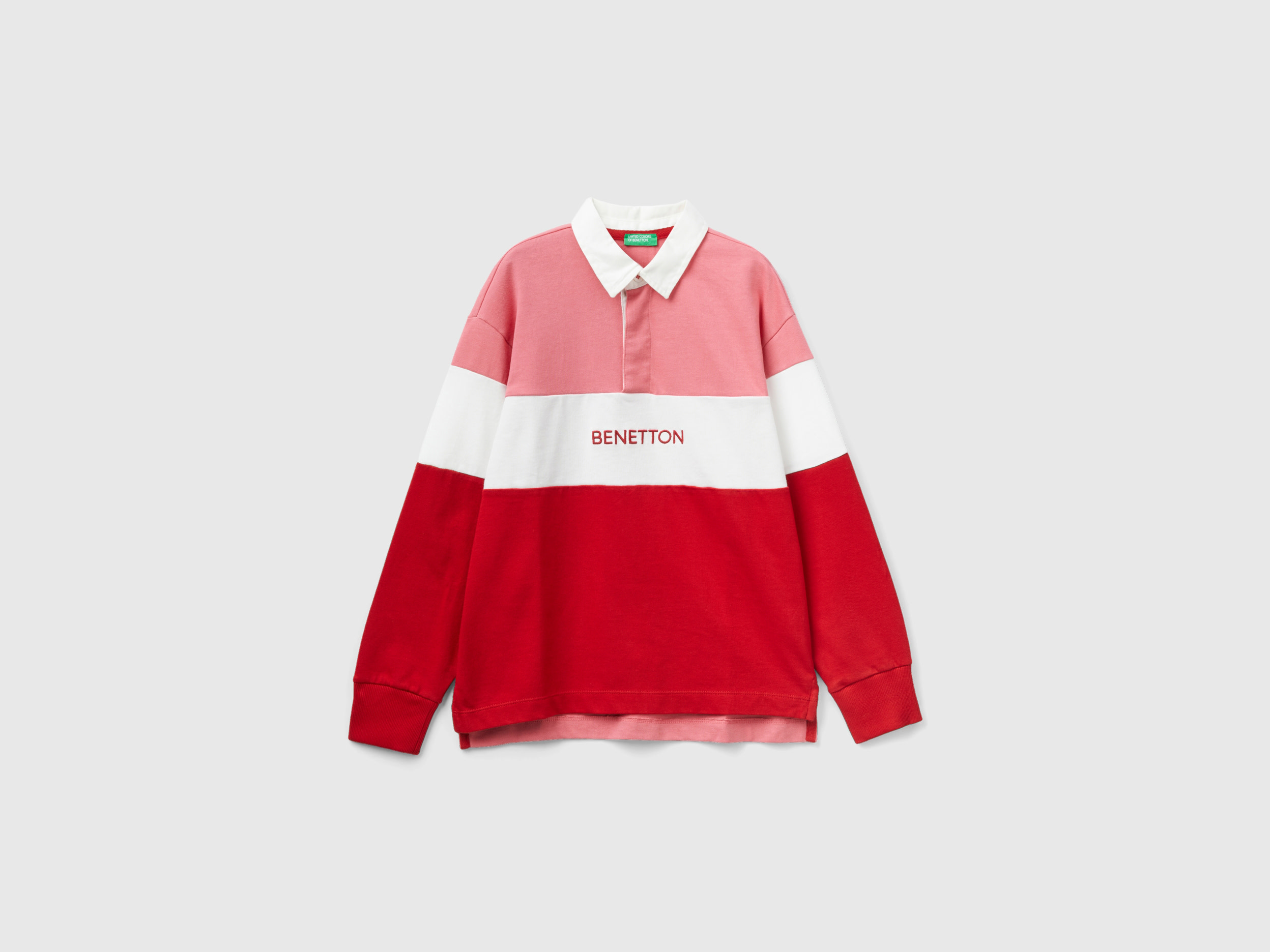 Benetton, Red And Pink Regular Fit Polo, size L, Pink, Kids