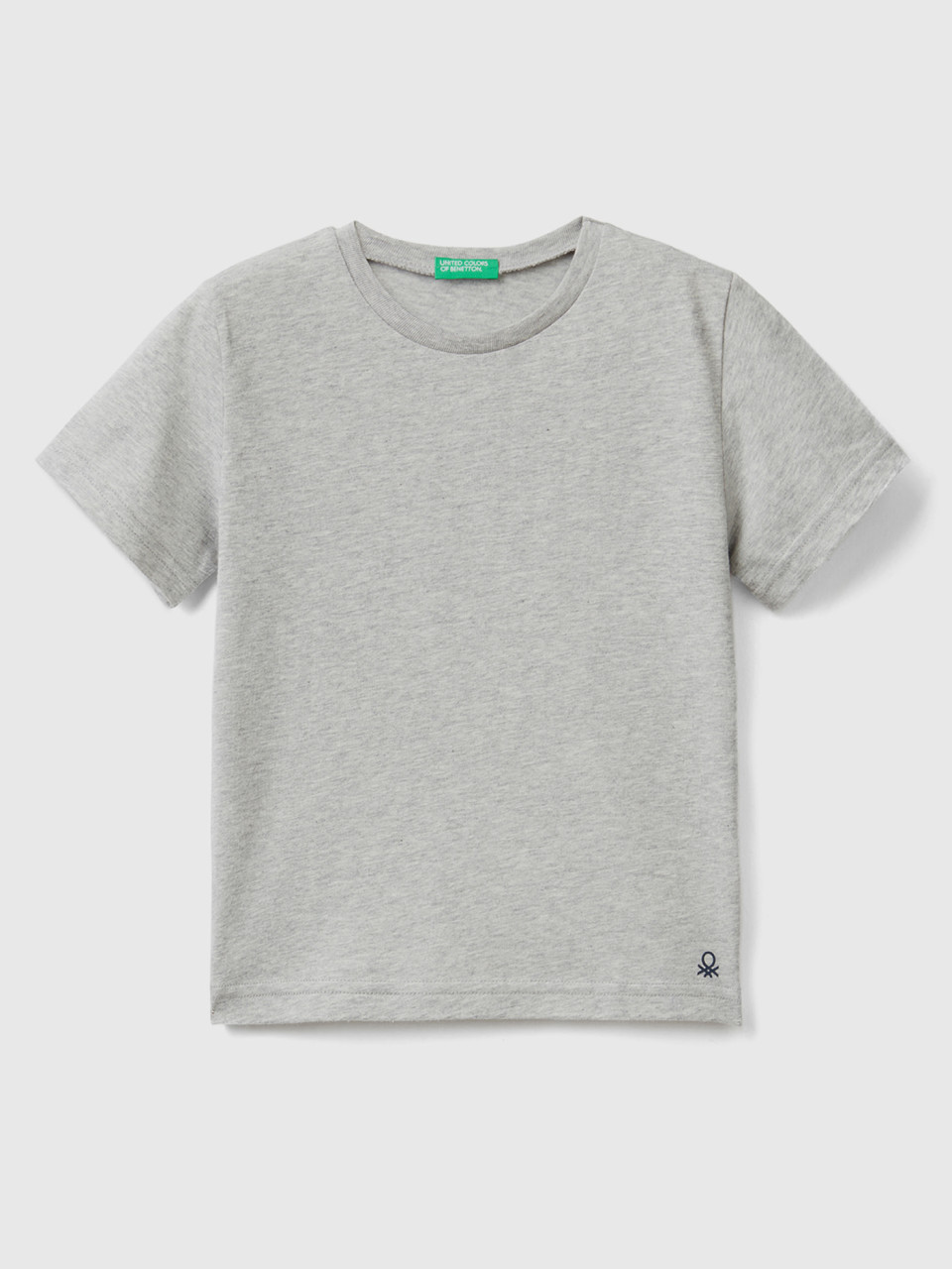 Benetton, T-shirt In Organic Cotton, Light Gray, Kids