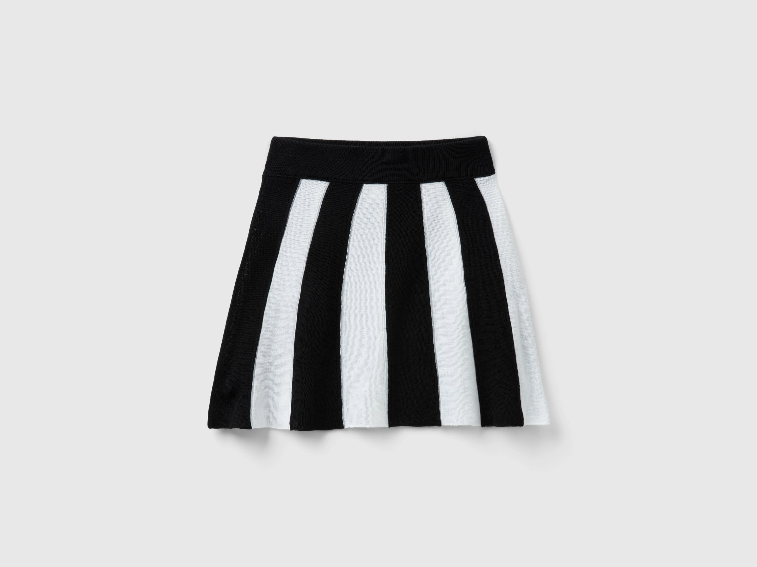 Benetton, Skirt With Vertical Stripes, size XL, Black, Kids