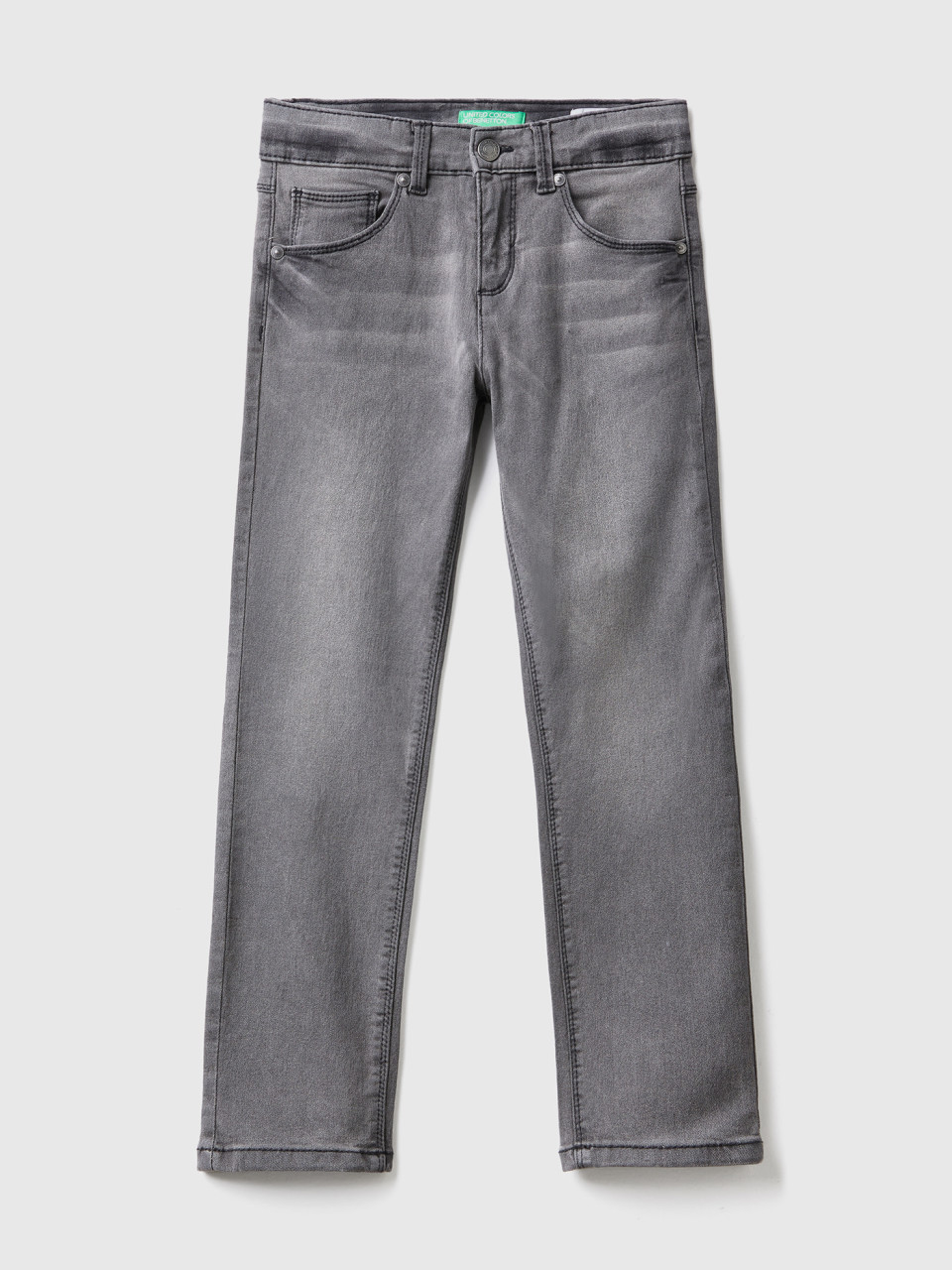 Benetton, Five-pocket Slim Fit Jeans, Black, Kids