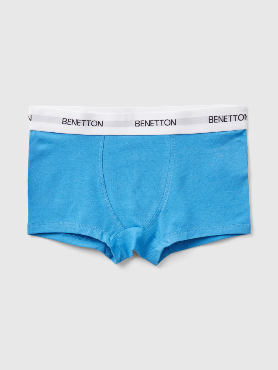 Benetton, Boxers In Stretch Organic Cotton, Bright Blue, Kids