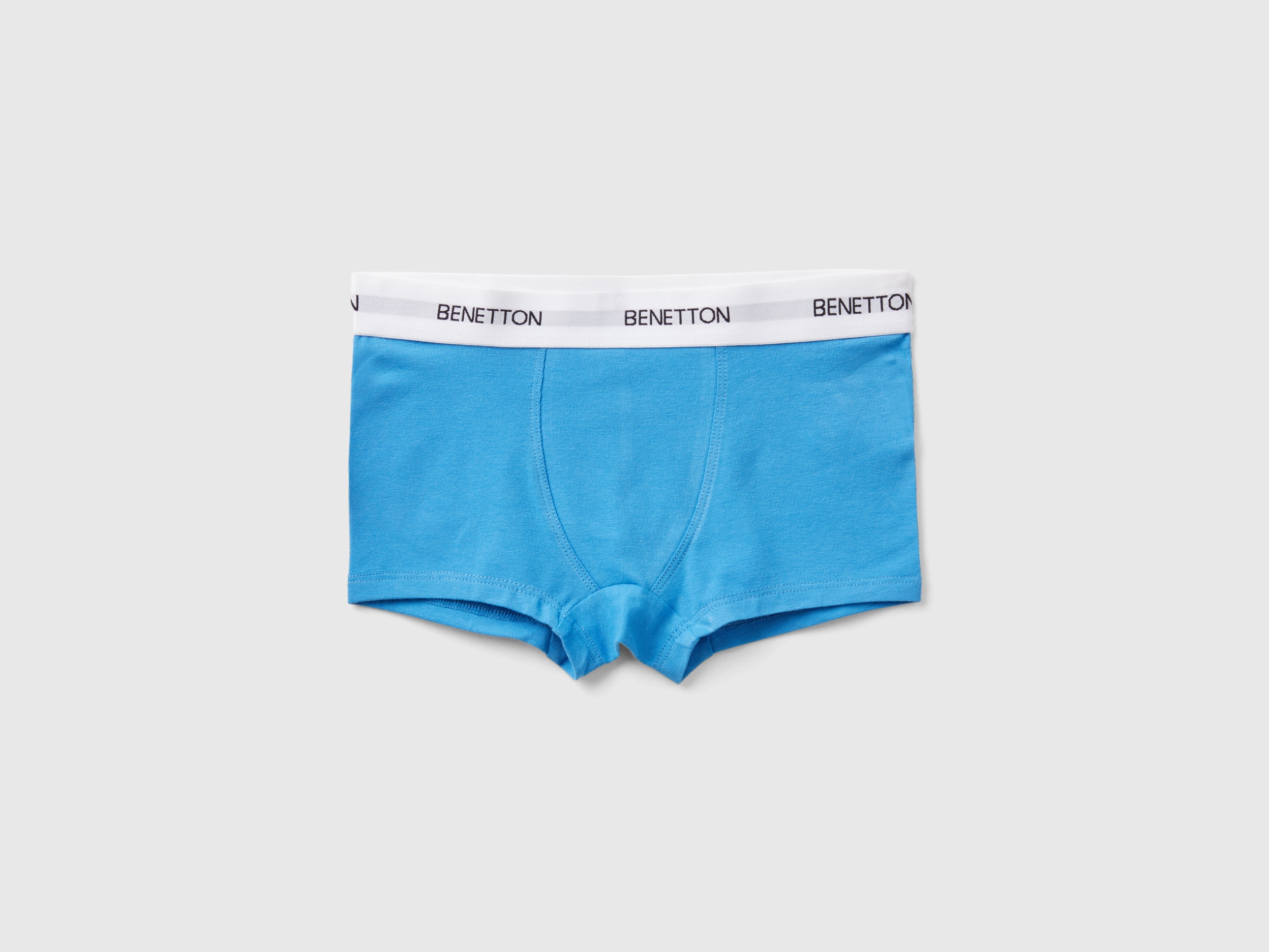 Benetton, Boxers In Stretch Organic Cotton, size XXS, Bright Blue, Kids