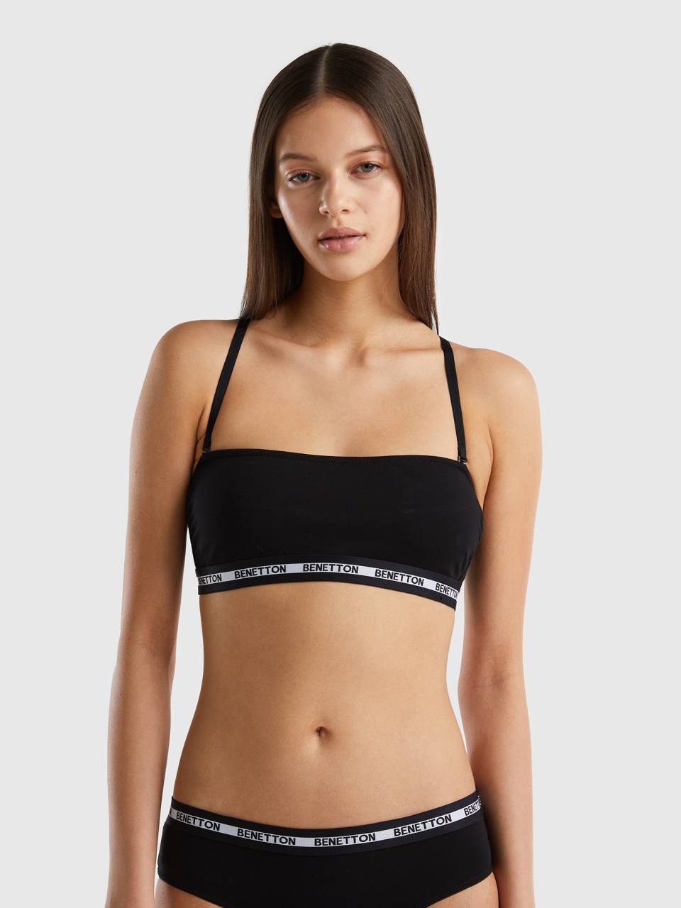 Benetton bandeau top in stretch organic cotton. 1