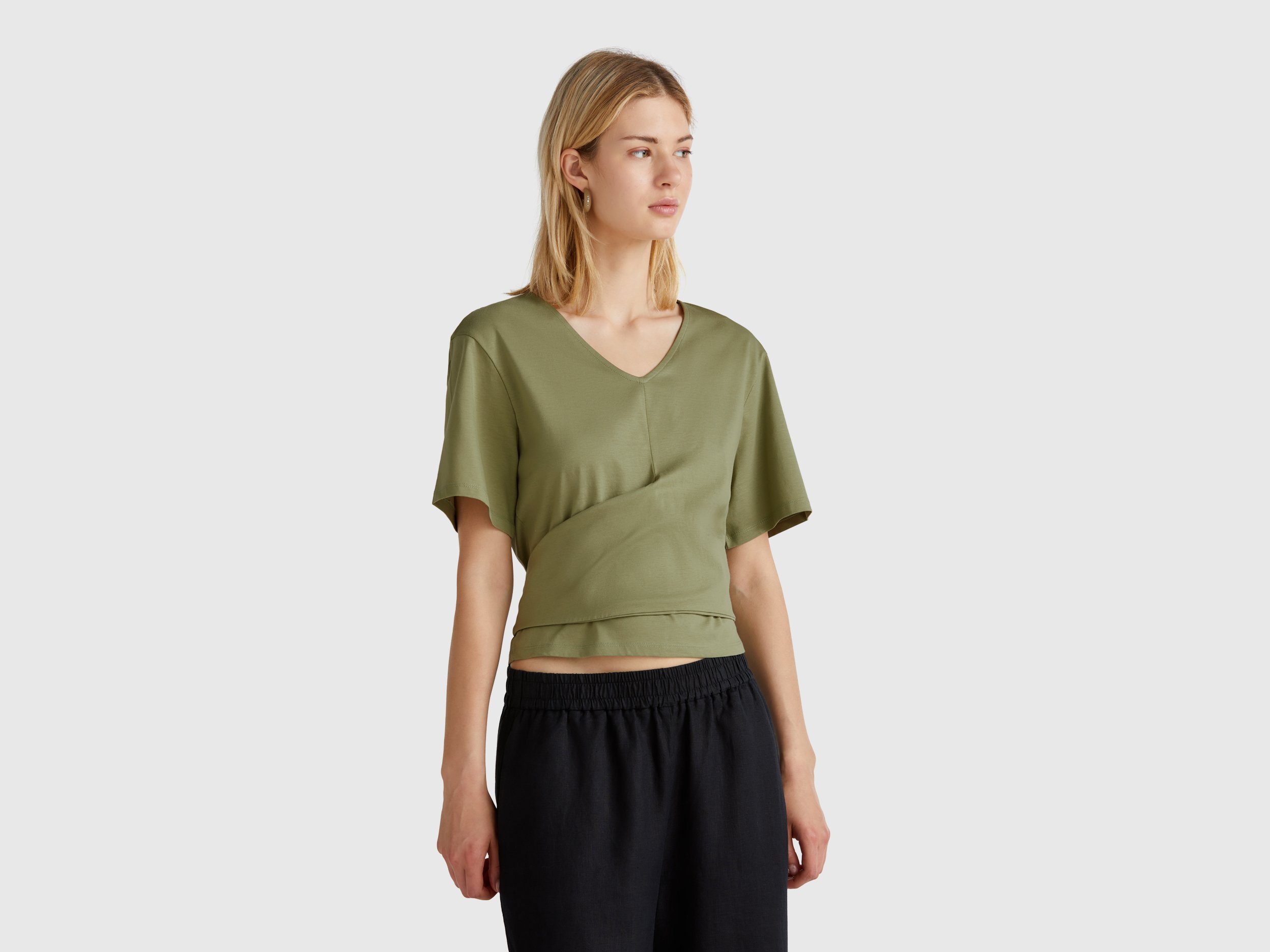  Benetton, Μπλούζα Με Κόμπο Στο Πίσω Μέρος, size L, , Γυναικεία 2025