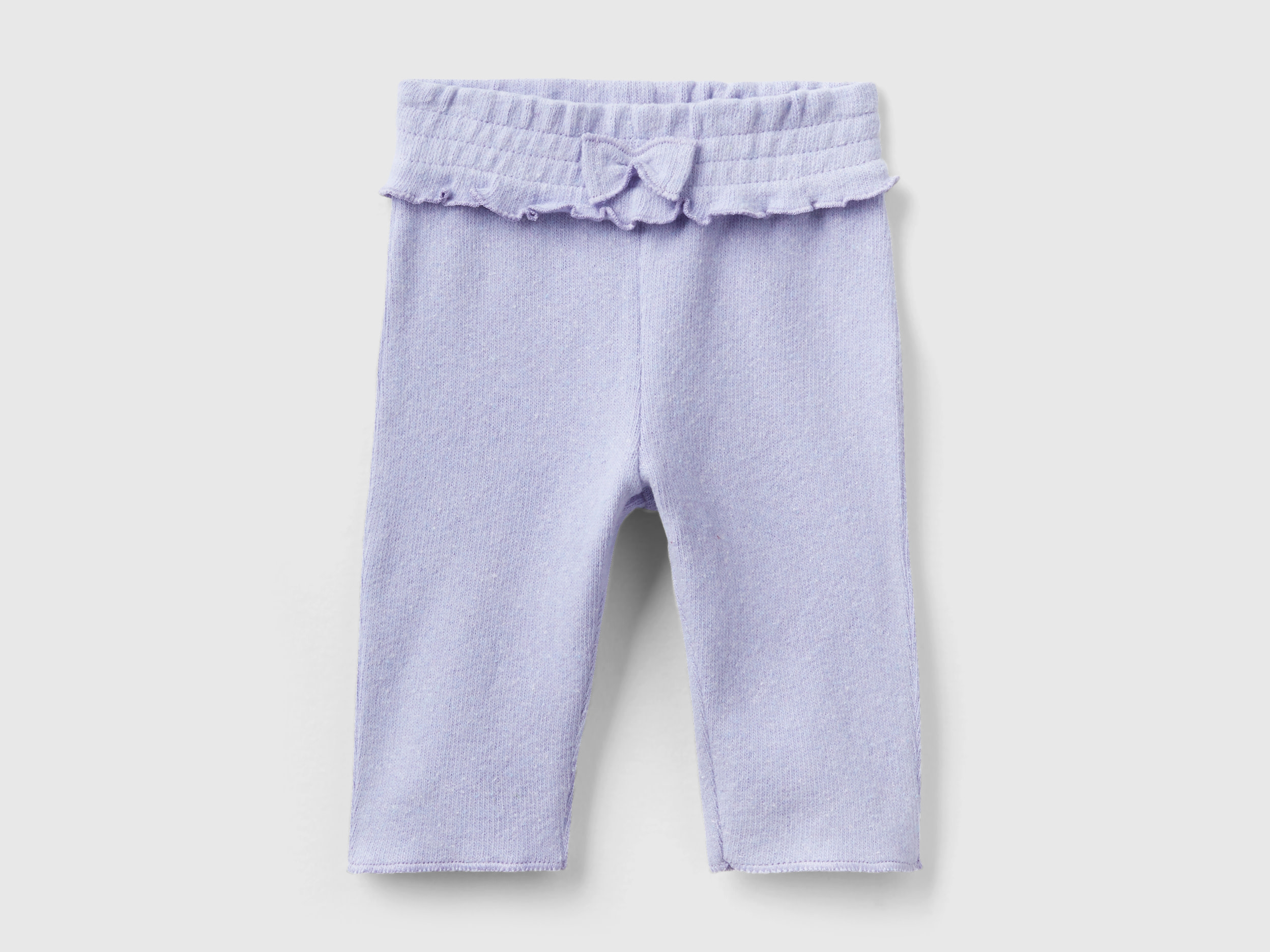 Benetton, Skinny Fit Trousers In Recycled Cotton Blend, size 6-9, Lilac, Kids