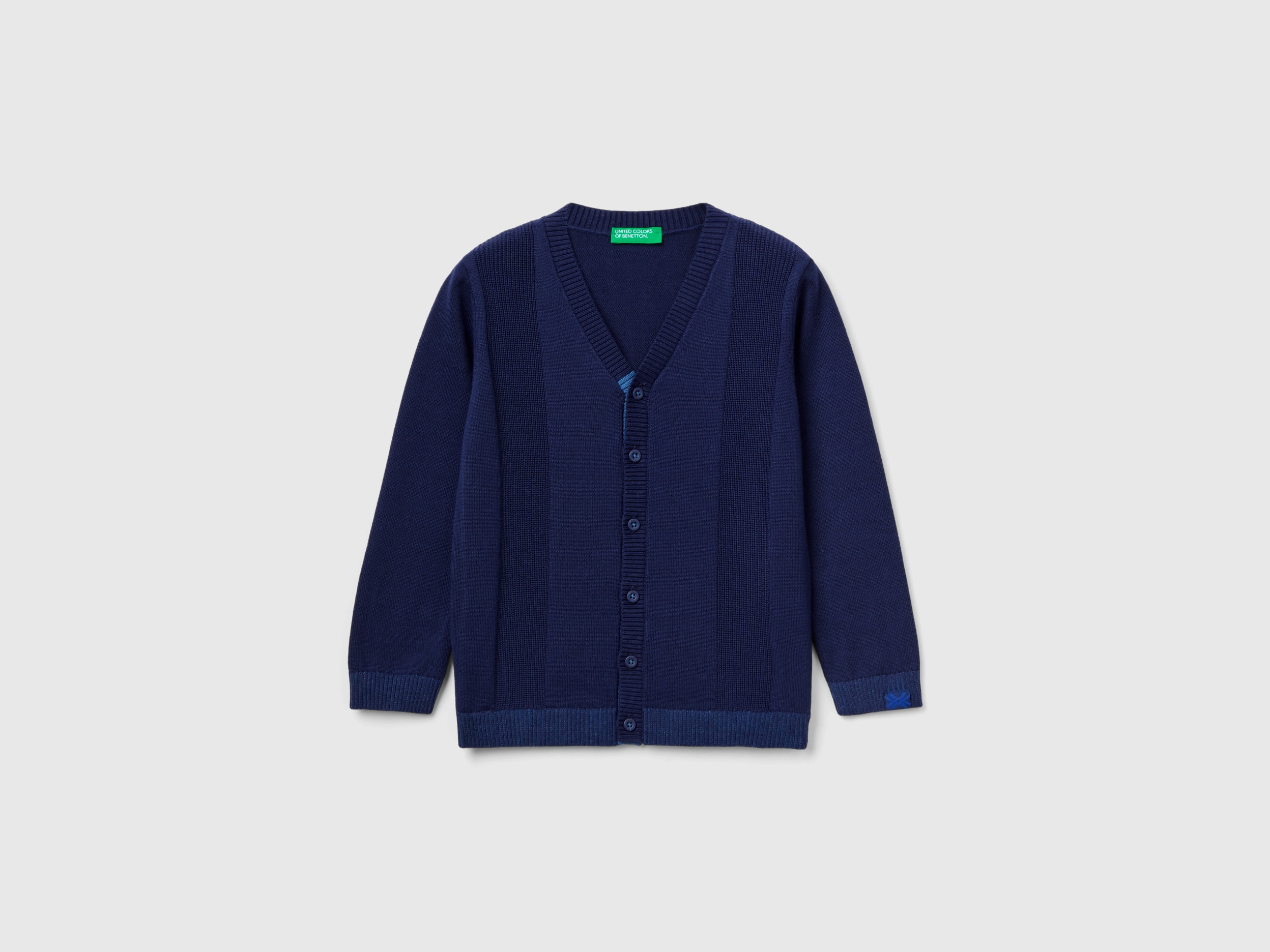 Benetton, V-neck Cardigan, size 3-4, Dark Blue, Kids