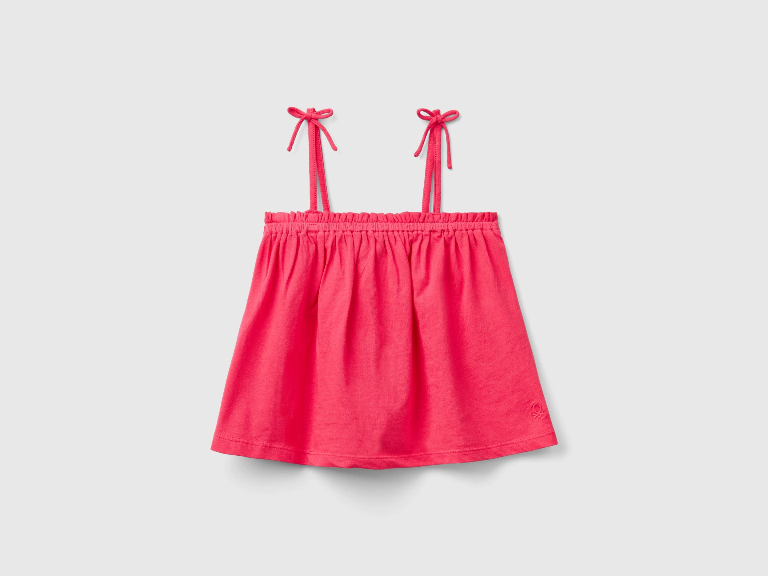 Benetton, Top Con Dettagli Sangallo, Fucsia, Bambini