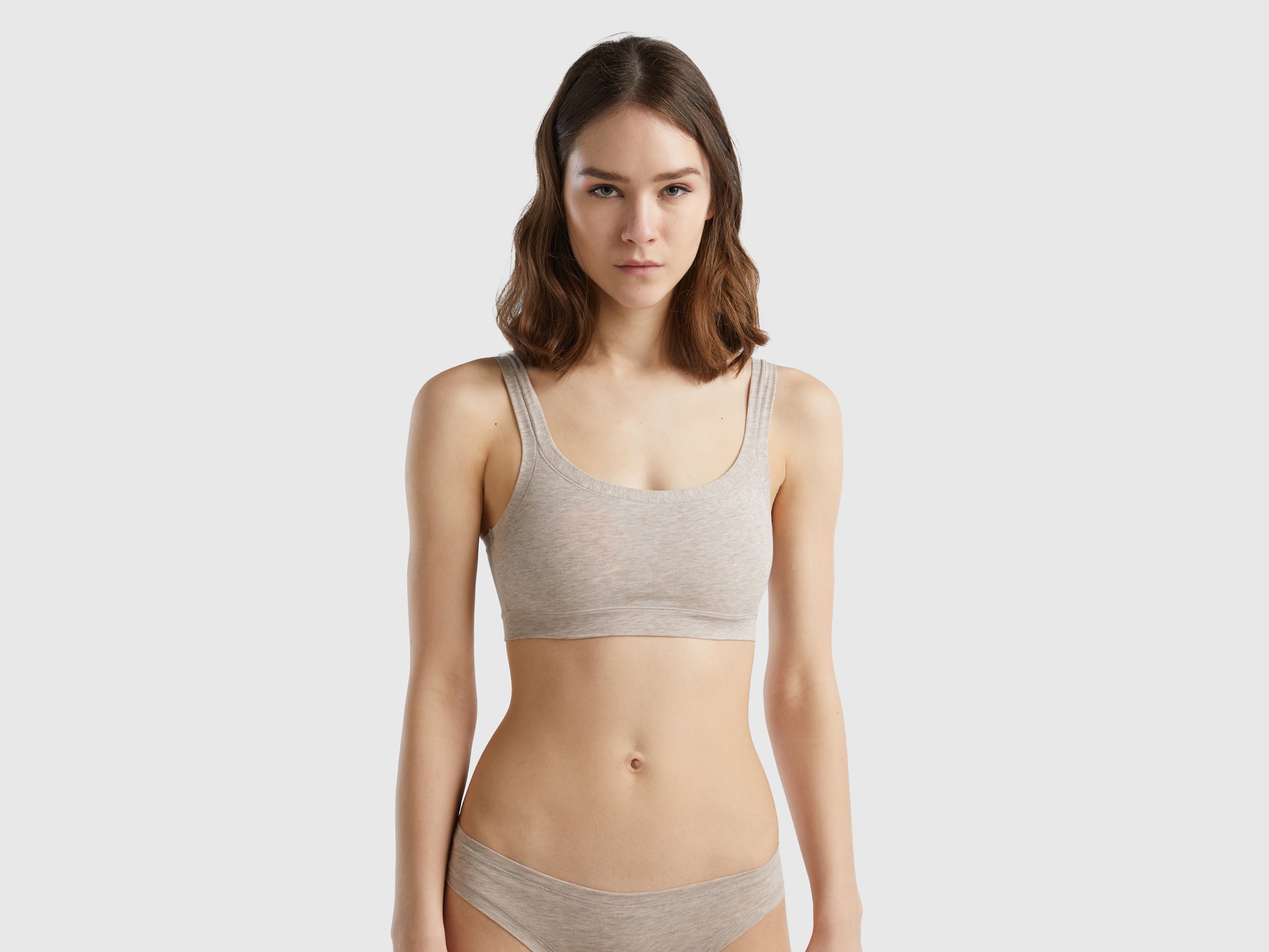 Benetton, Super Stretch Organic Cotton Bra, size OS, Beige, Women