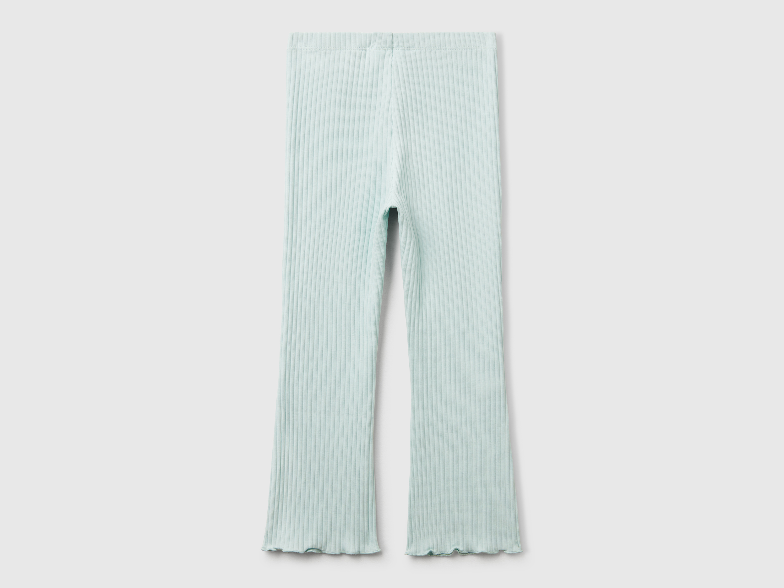 Benetton, Κολάν Flare Fit Από Ελαστικό Βαμβακερό, size 4-5, Τιρκουαζ, Παιδικά φωτογραφία