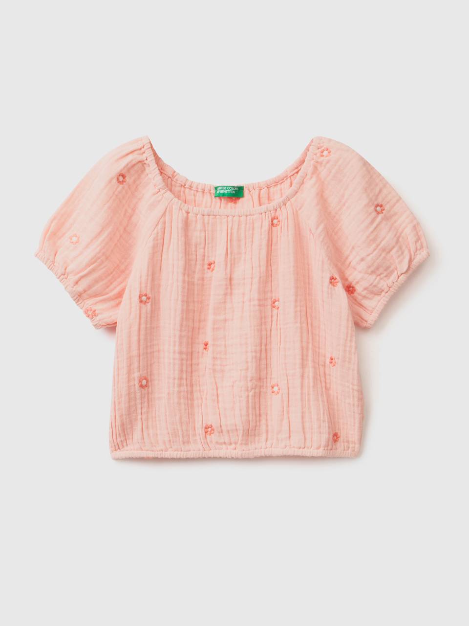 Benetton top with embroidered flowers. 1
