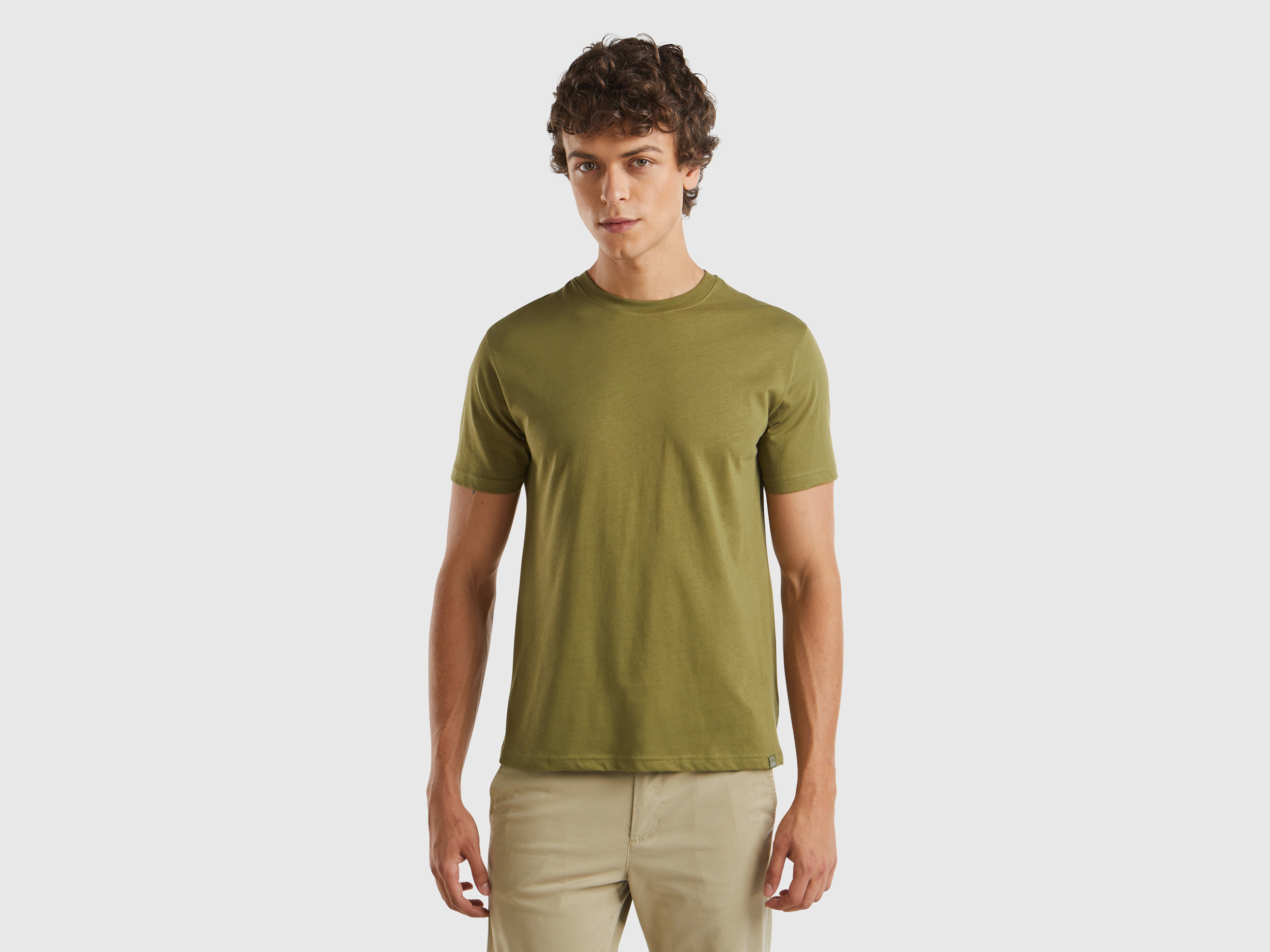 Benetton, T-shirt Verde Militare, Verde Militare, Uomo